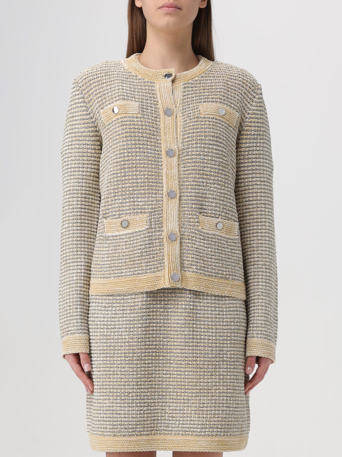 ジャケット TORY BURCH Woman Jacket Ivory 151619 966 Tory Burch Outlet: Sweater woman - Ivory | Tory Burch jacket