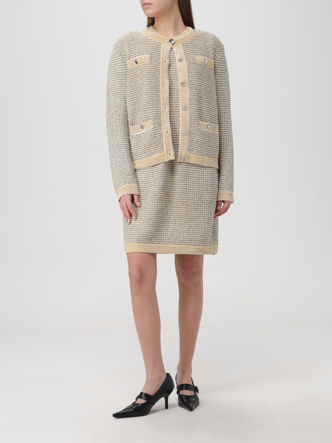 ジャケット TORY BURCH Woman Jacket Ivory 151619 966 Tory Burch Outlet: Sweater woman - Ivory | Tory Burch jacket