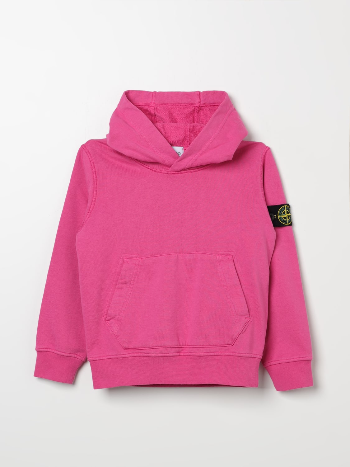 Stone Island Junior Outlet Felpa in jersey con cappuccio Fuxia Maglia Stone Island Junior 61640 online su GIGLIO.COM