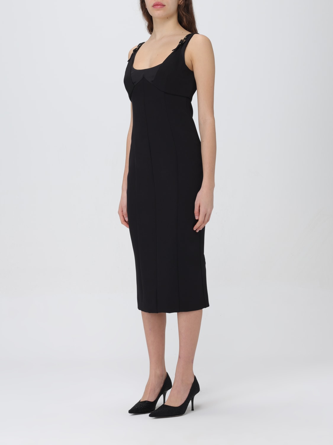 ワンピース VERSACE JEANS COUTURE Woman Dress Black 76HAO919N0103 899 Dress with accent straps brand VERSACE JEANS COUTURE