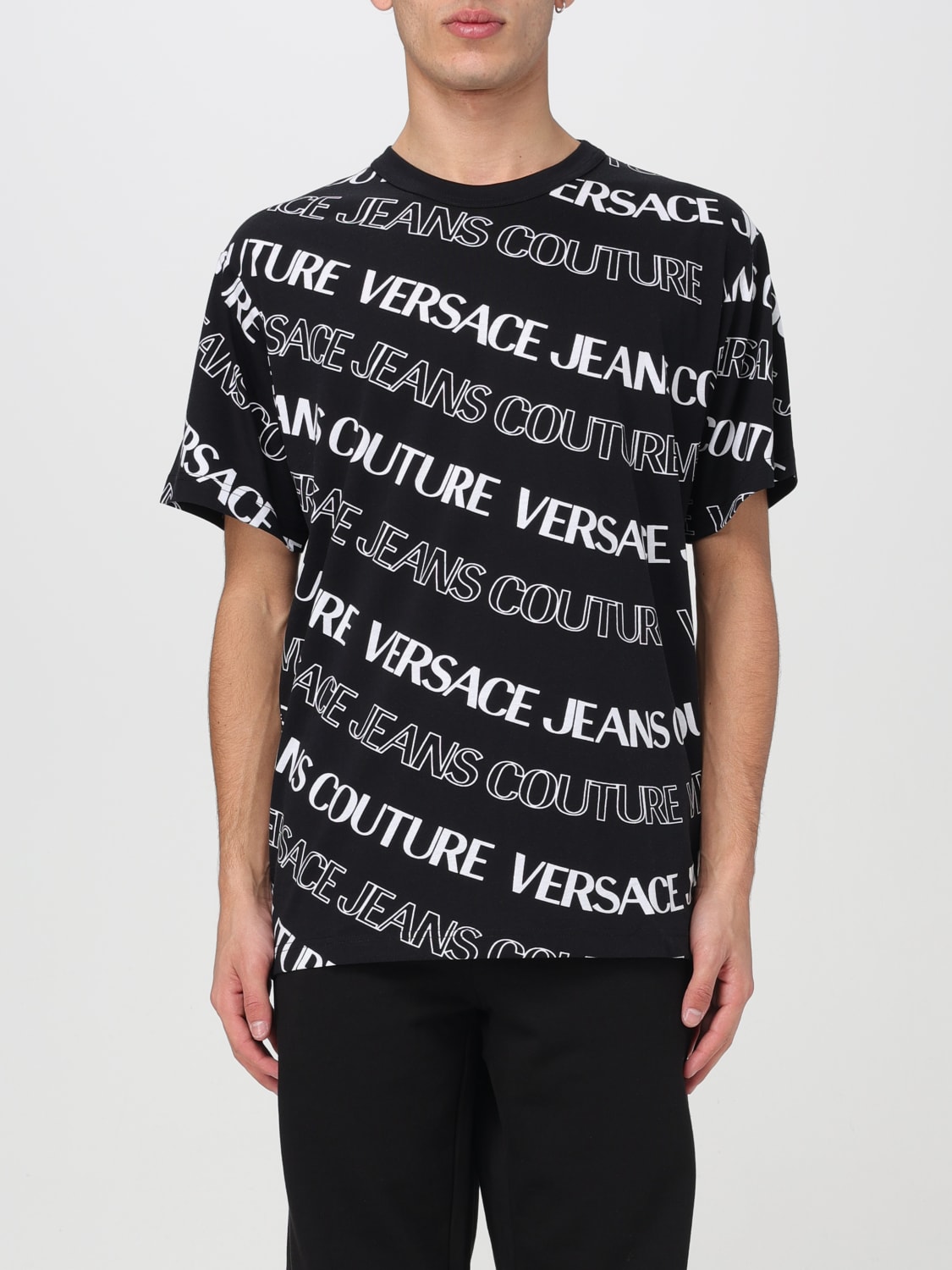 Giglio T-shirt Versace Jeans Couture con logo all-over