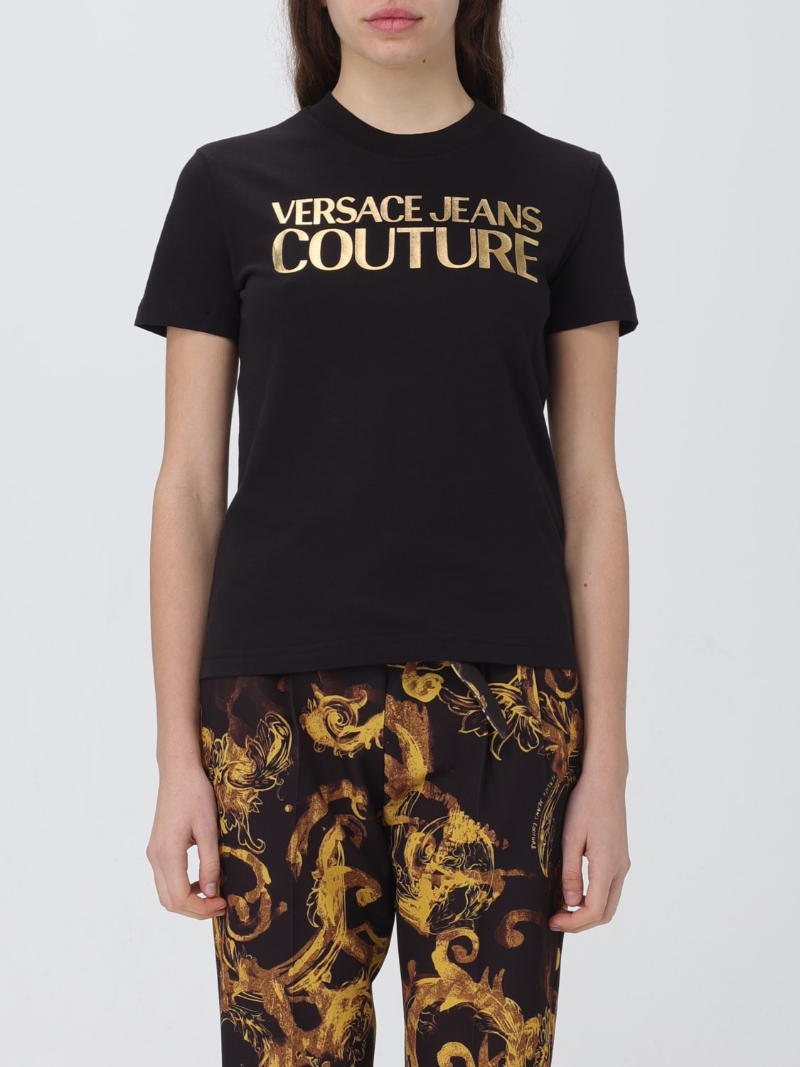 VERSACE JEANS COUTURE T-SHIRT: T-shirt woman Versace Jeans Couture, Black - Img 1