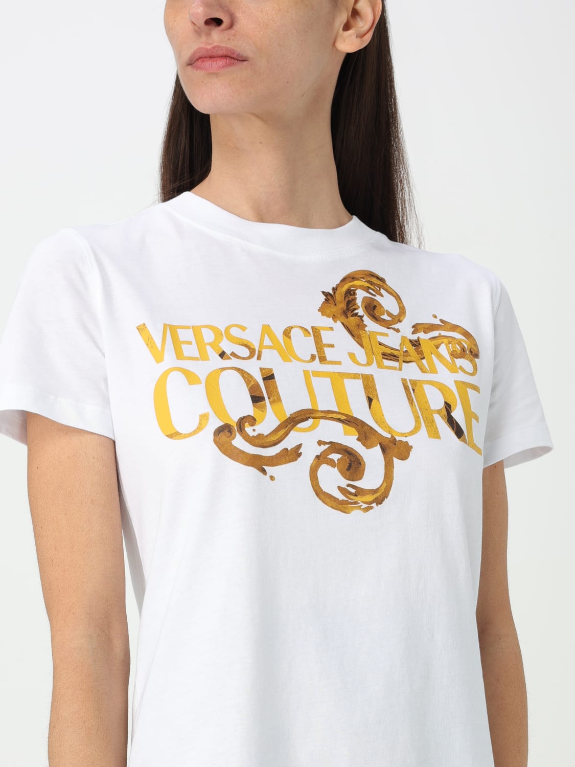 VERSACE JEANS COUTURE T恤: T恤 女士 Versace Jeans Couture, 白色 - Img 3