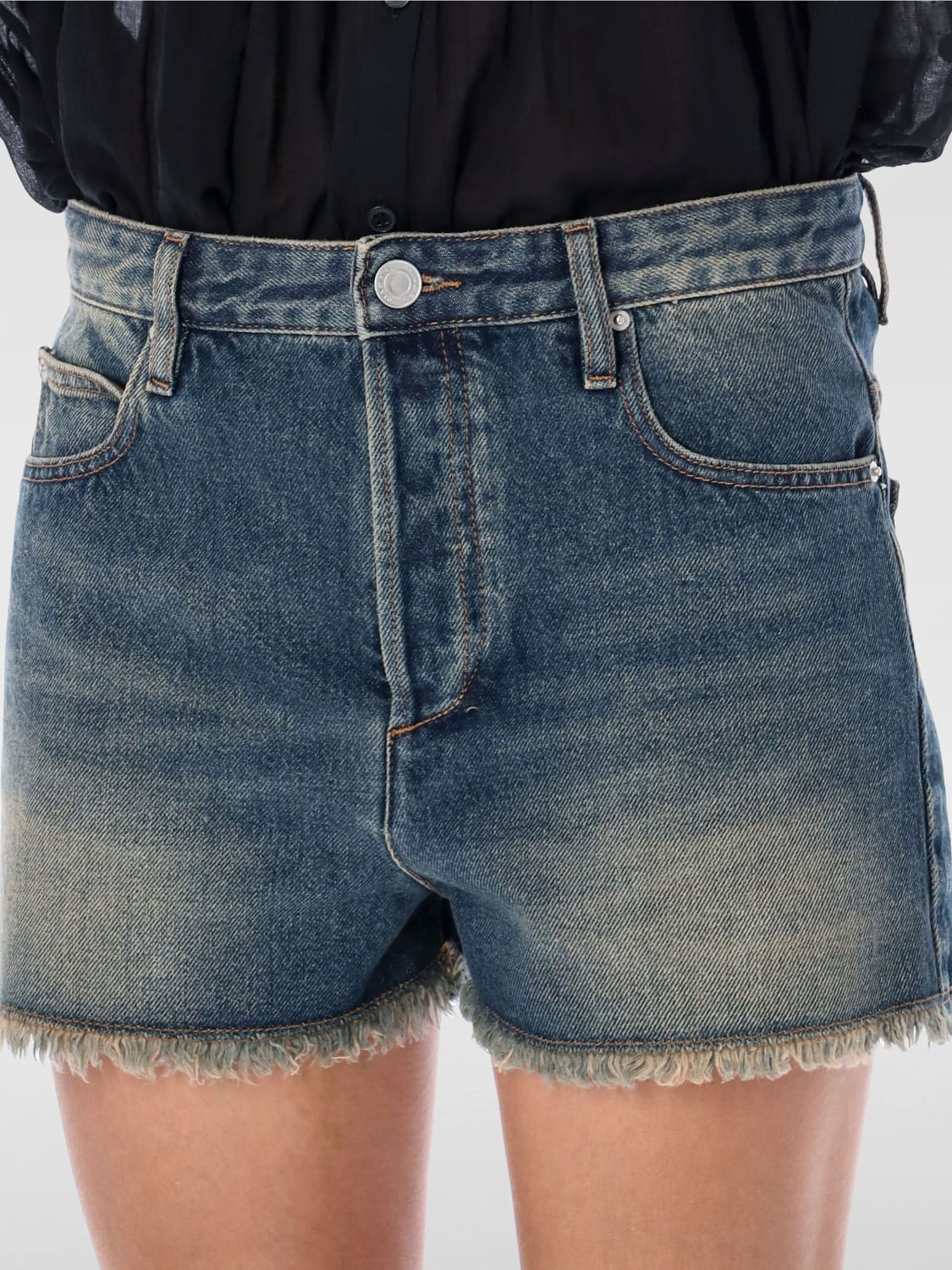 ISABEL MARANT PANTALONES CORTOS: Pantalòn cortos mujer Isabel Marant, Azul Oscuro - Img 3