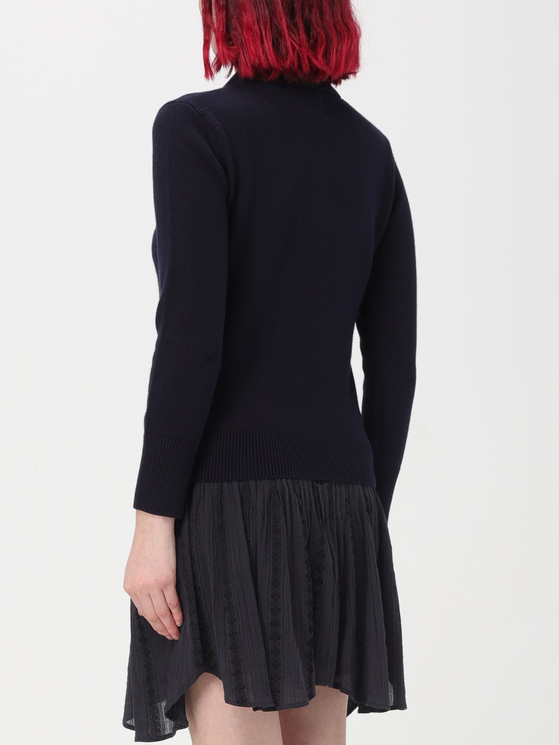 ISABEL MARANT MAGLIA: Polo Isabel Marant in maglia con logo, Blue - Img 2