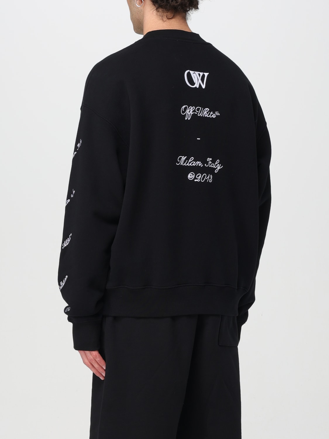 Off white logo sweatshirt best sale