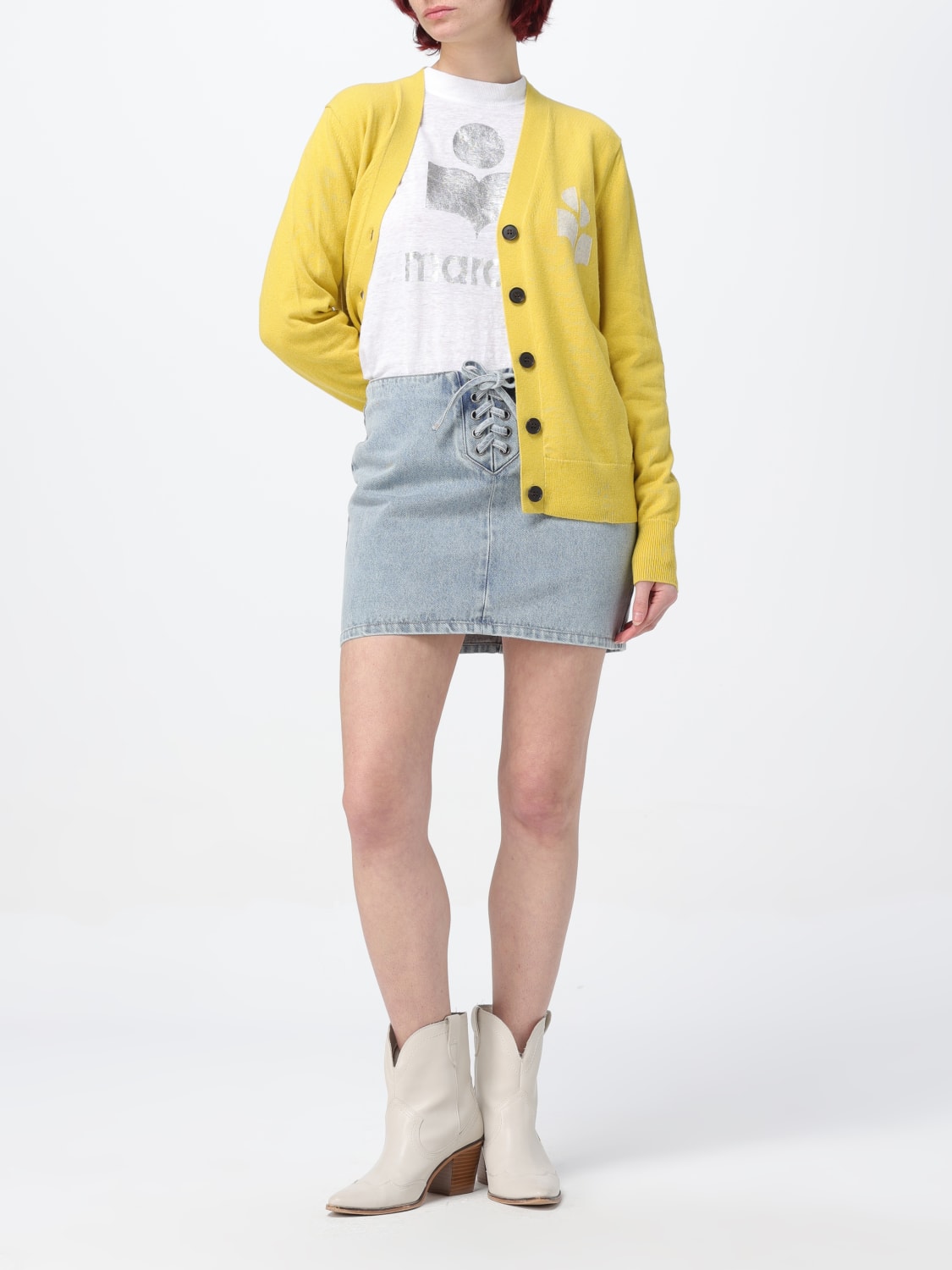 ISABEL MARANT ETOILE FELPA: Felpa Isabel Marant Étoile in jersey con logo, Bianco - Img 2