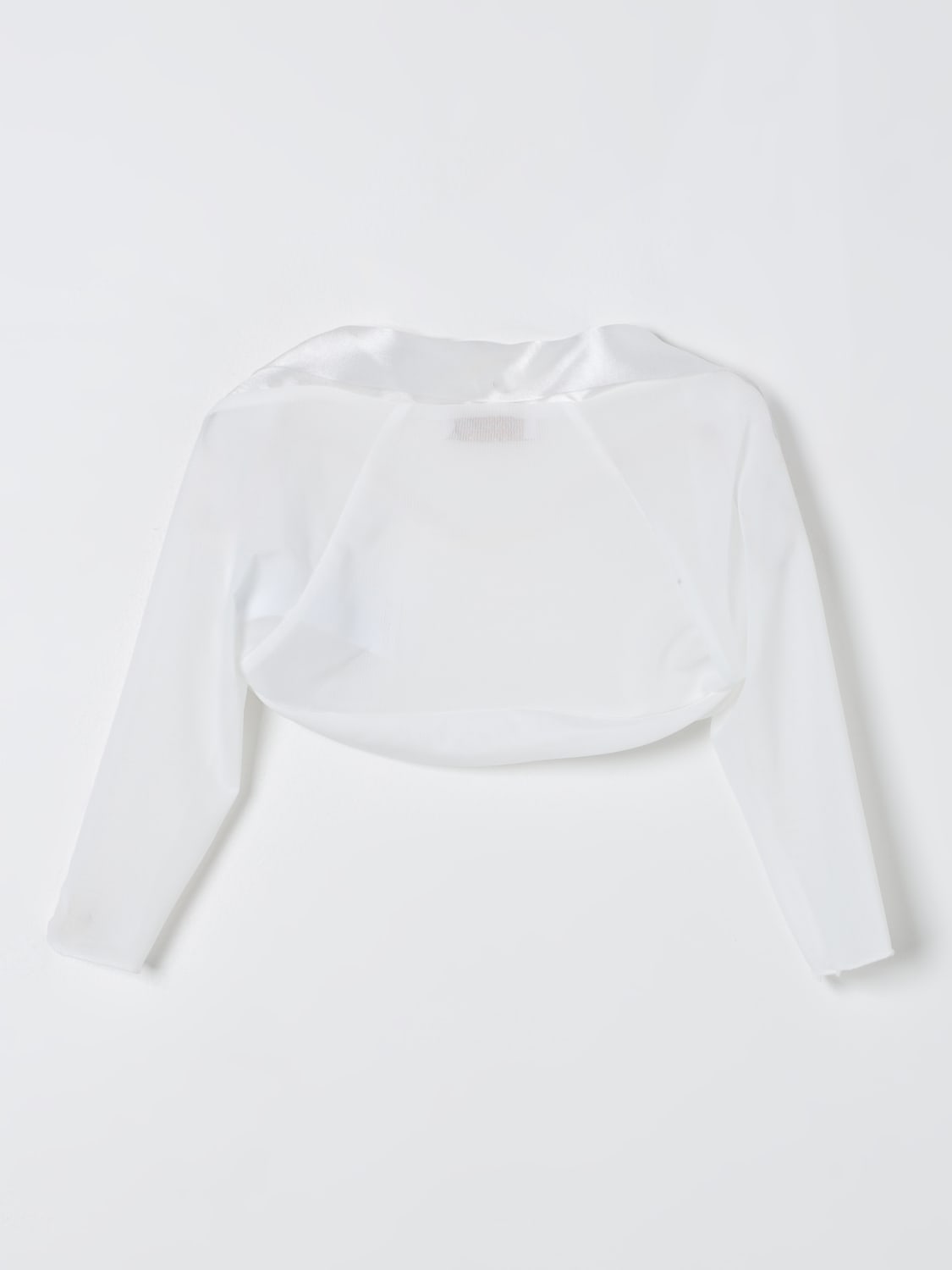 MONNALISA MAGLIA: Coprispalla cropped Monnalisa in maglia, Panna - Img 2