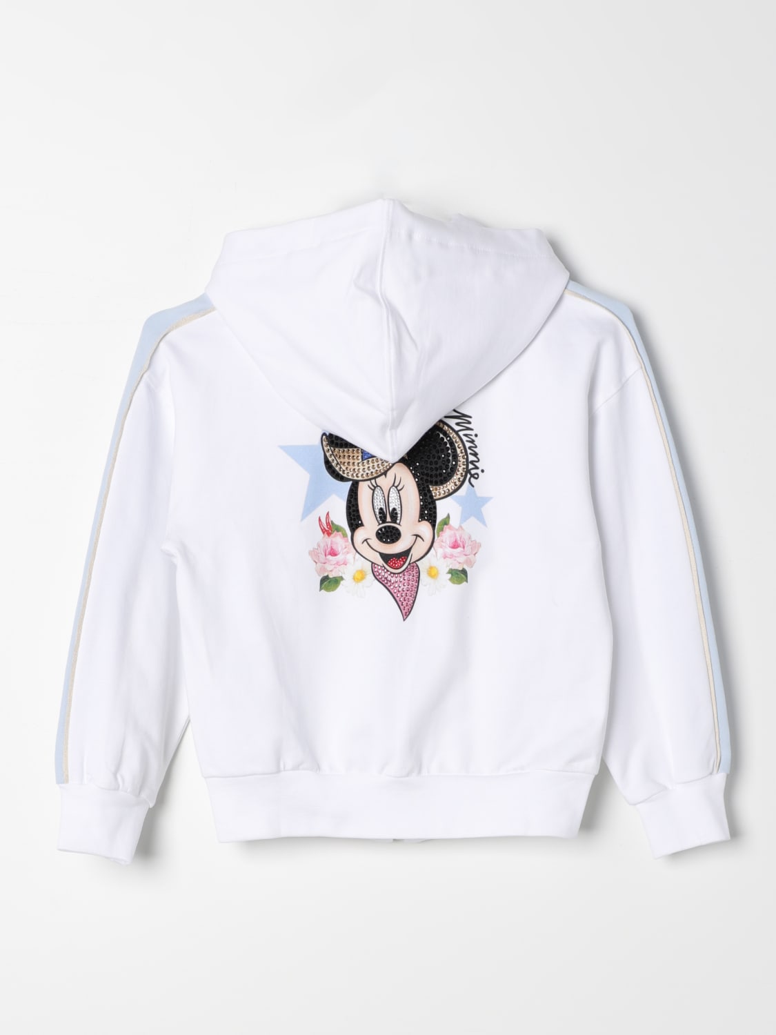 MONNALISA MAGLIA: Felpa con cappuccio Minnie Monnalisa, Bianco 1 - Img 2