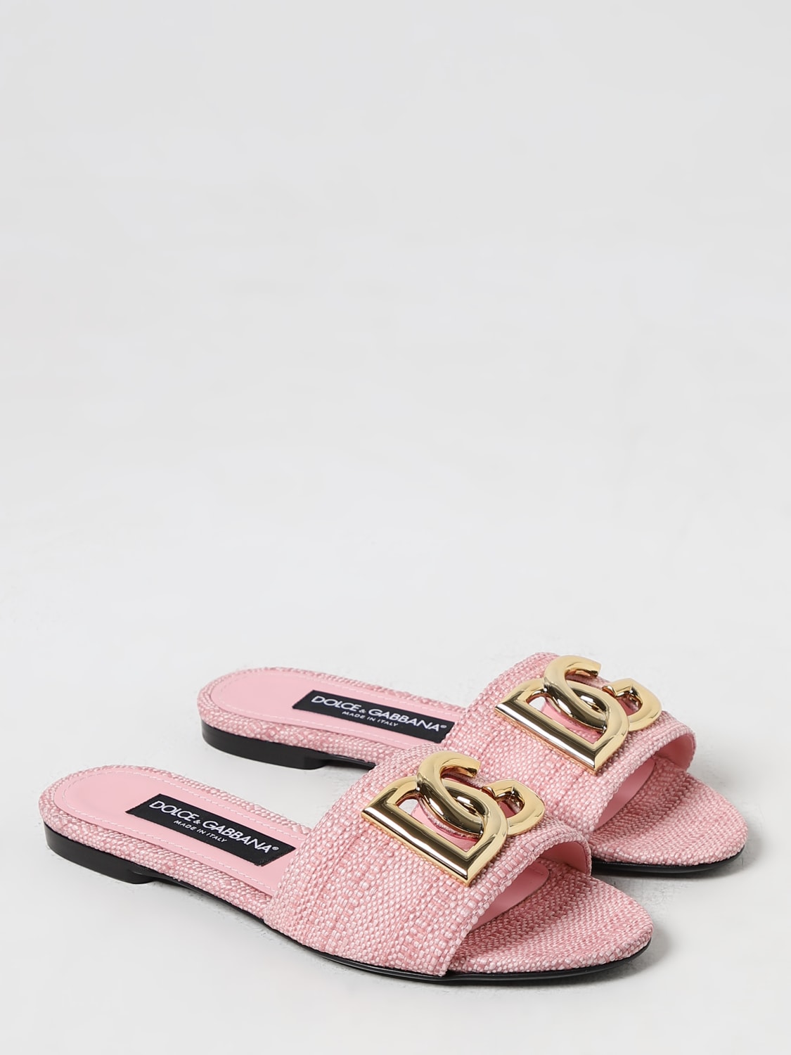 DOLCE & GABBANA: Flat sandals woman - Pink | Dolce & Gabbana