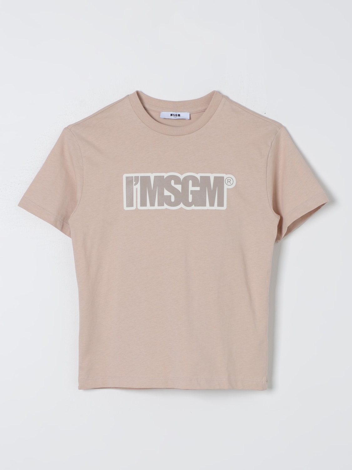 MSGM KIDS T-SHIRT: T-shirt kinder MSGM Kids, Beige - Img 1