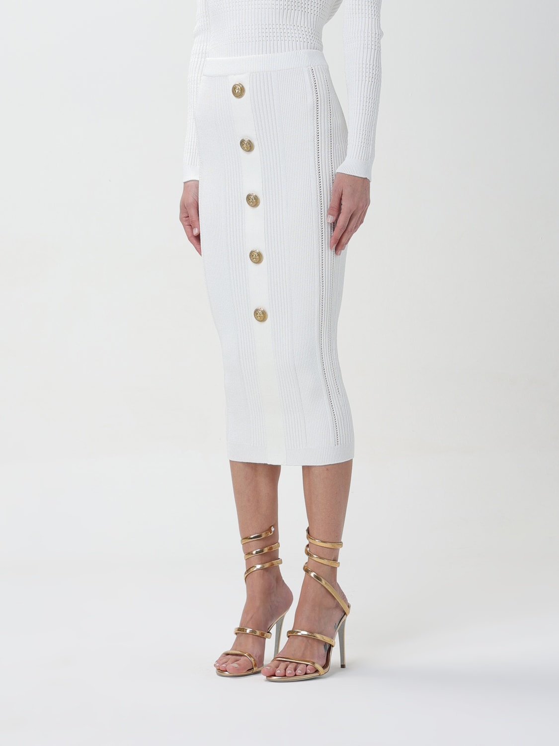 white balmain skirt