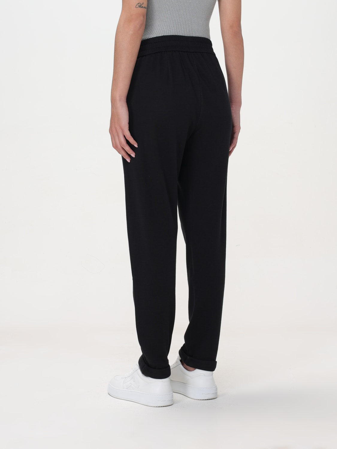 パンツ BRUNELLO CUCINELLI Woman Pants Natural MD828SB899 BRUNELLO CUCINELLI Bead-embellished belted cotton-blend