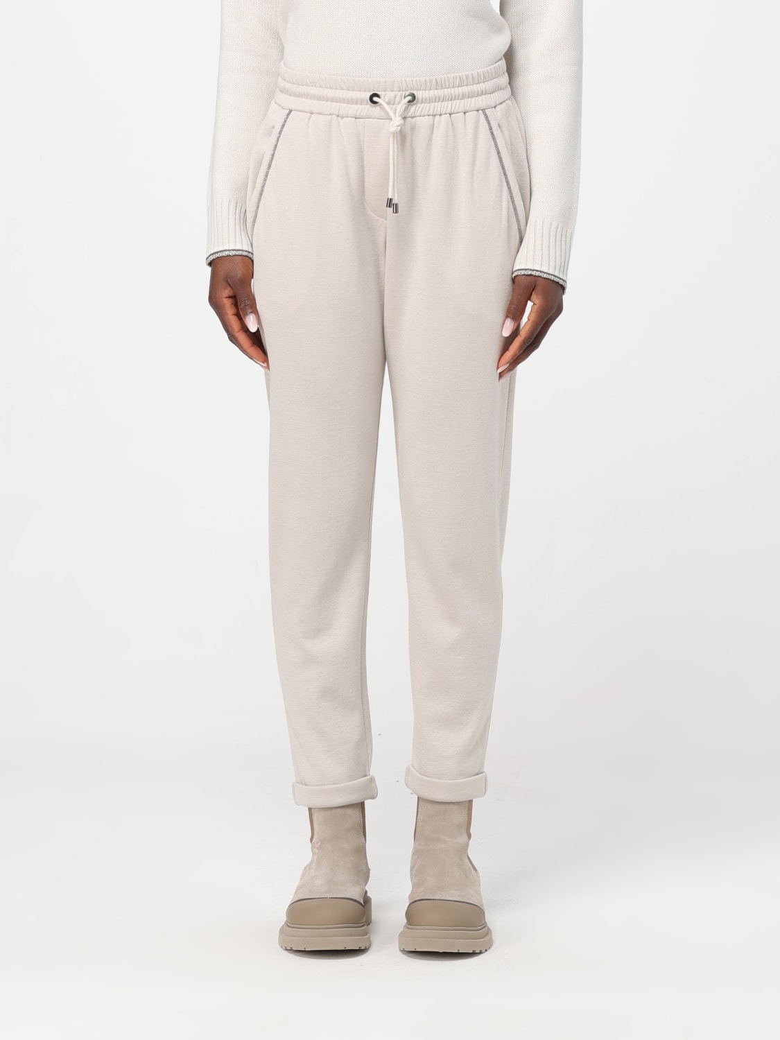 パンツ BRUNELLO CUCINELLI Women Straight Pants MD828SB899 C8329 WHI BRUNELLO CUCINELLI: Pants woman - Natural | Brunello
