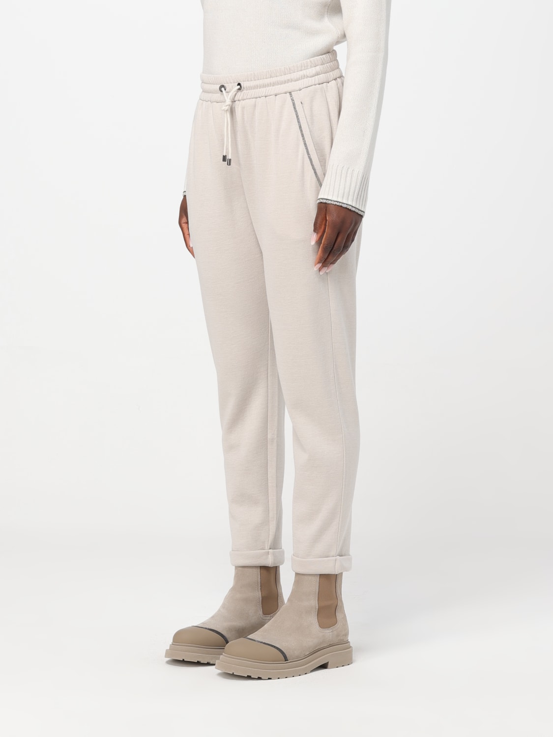 パンツ BRUNELLO CUCINELLI Women Straight Pants MD828SB899 572 Grey BRUNELLO CUCINELLI: Pants woman - Grey | Brunello Cucinelli