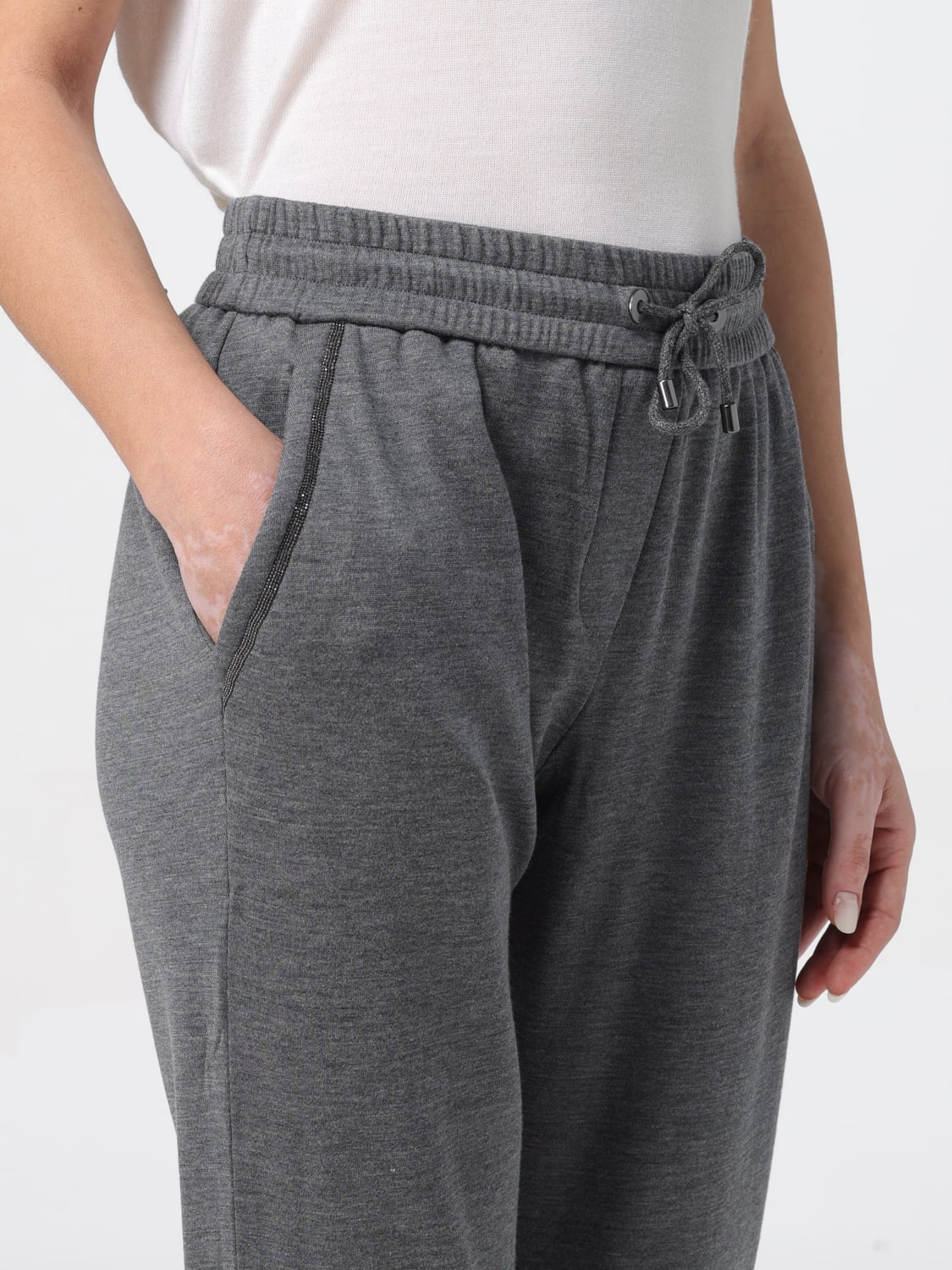 BRUNELLO CUCINELLI: Pants woman - Grey 1 | Brunello