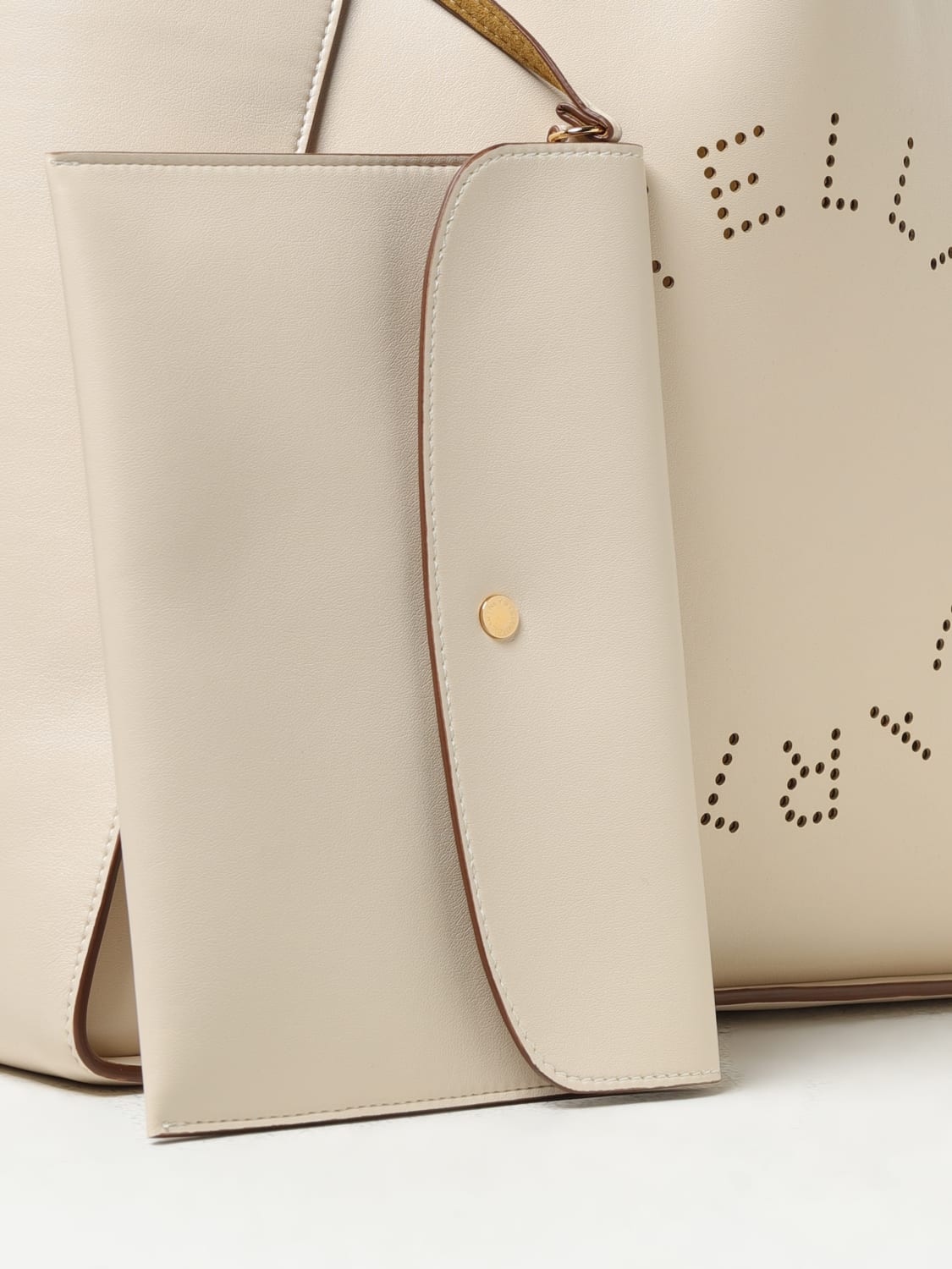 STELLA MCCARTNEY BORSA TOTE: Borsa Stella McCartney in pelle sintetica con logo, Bianco - Img 3