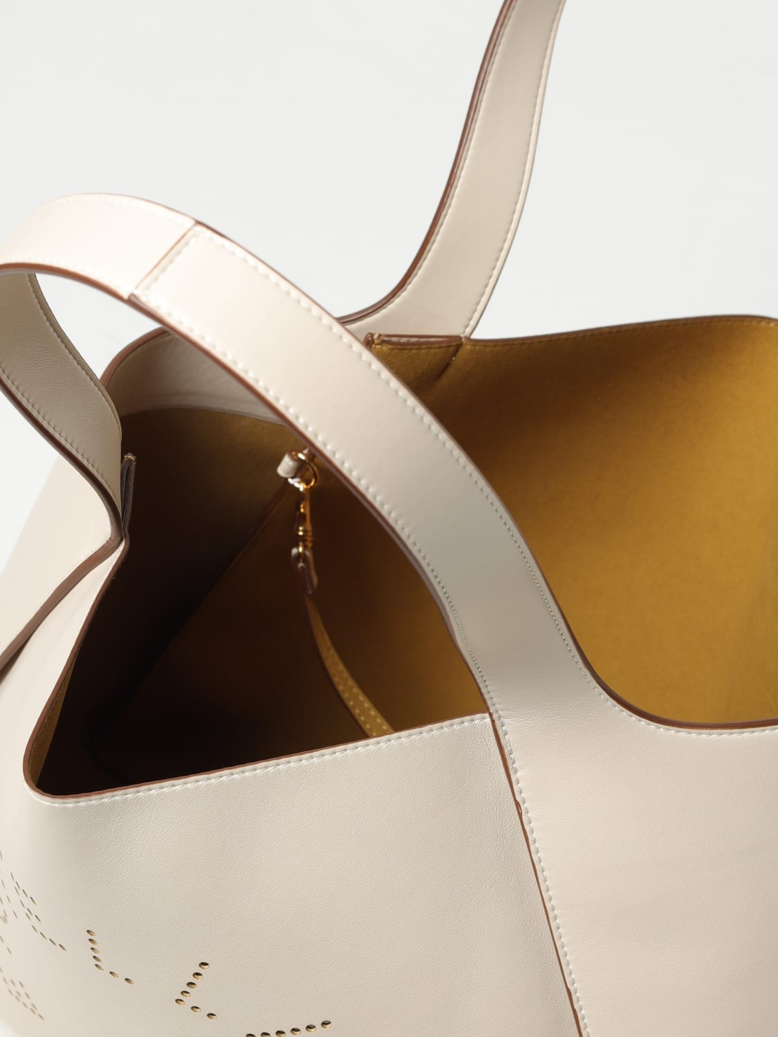 STELLA MCCARTNEY BORSA TOTE: Borsa Stella McCartney in pelle sintetica con logo, Bianco - Img 4