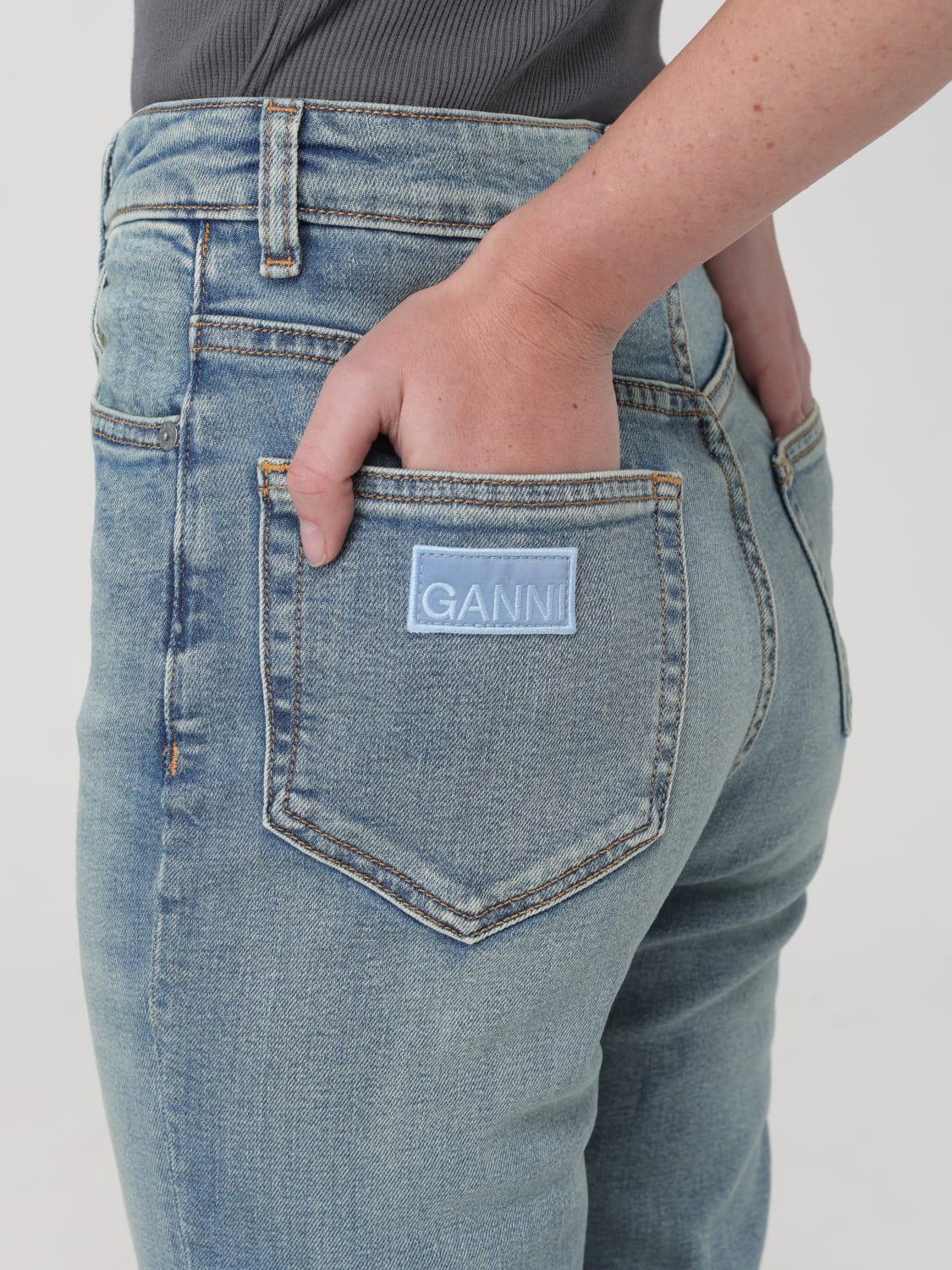 GANNI JEANS: Jeans woman Ganni, Denim - Img 4