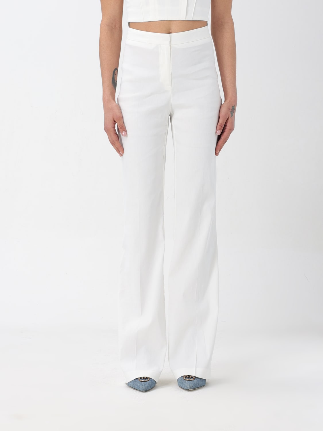 PINKO PANTS: Pants woman Pinko, White - Img 1