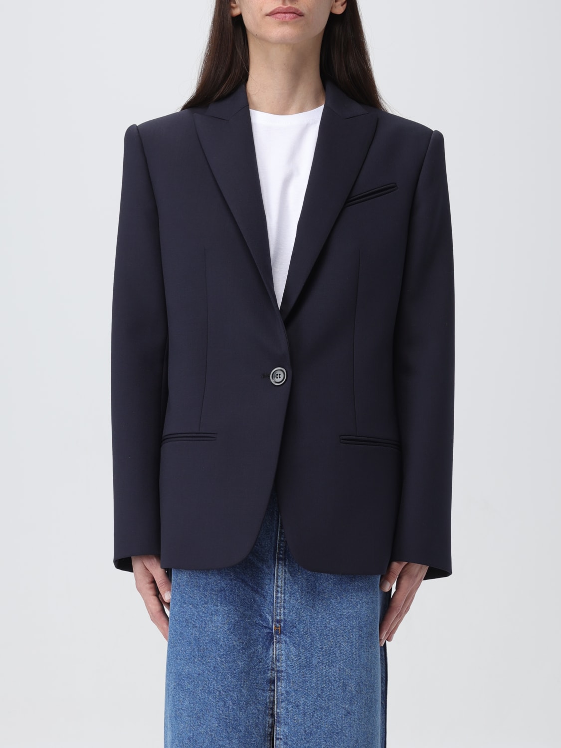 PHILOSOPHY DI LORENZO SERAFINI Blazer woman Blue Philosophy Di Lorenzo Serafini blazer 05010727 online at GIGLIO.COM