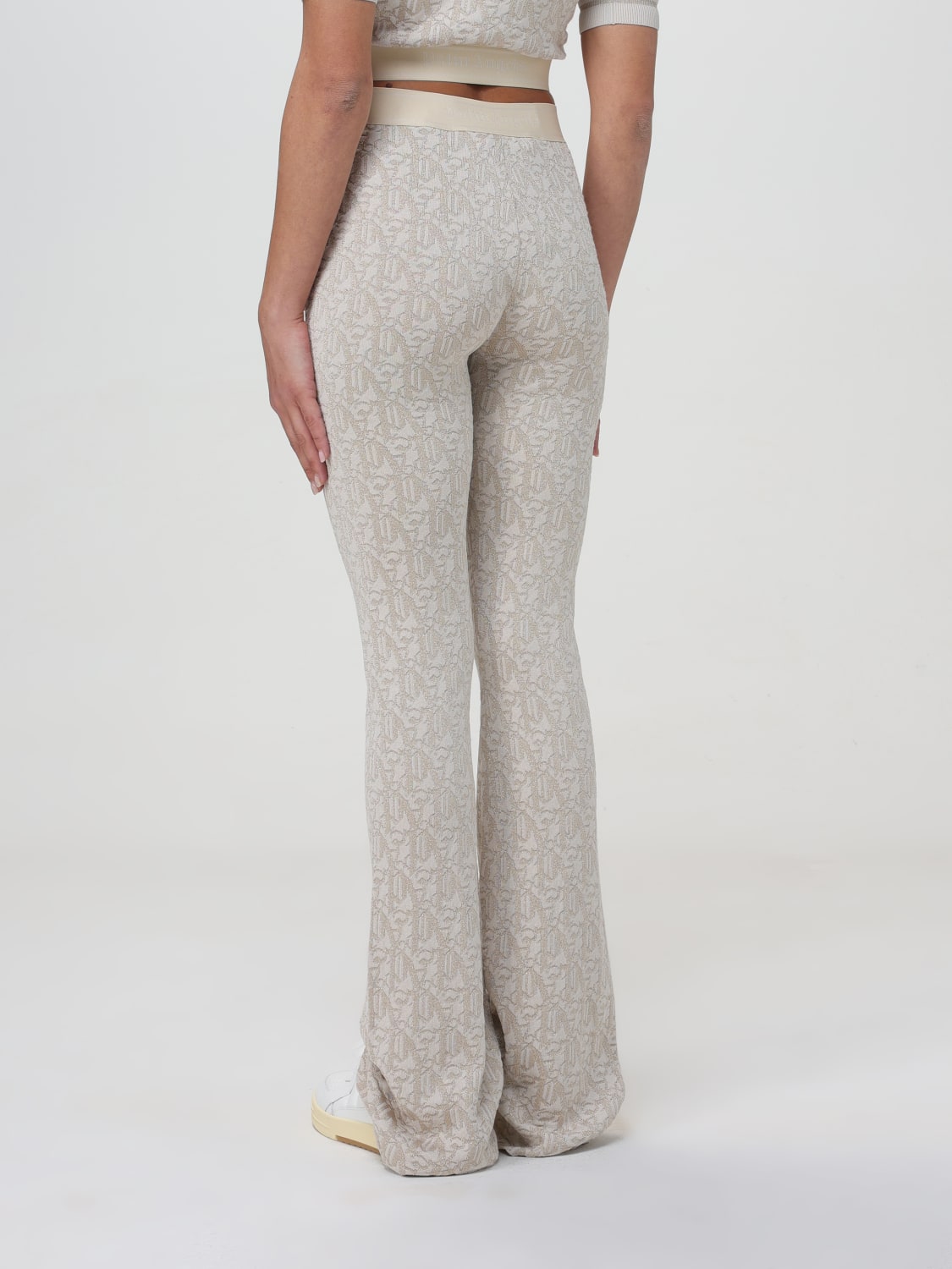 PALM ANGELS PANTALONE: Pantalone Palm Angels in maglia lurex, Beige - Img 3