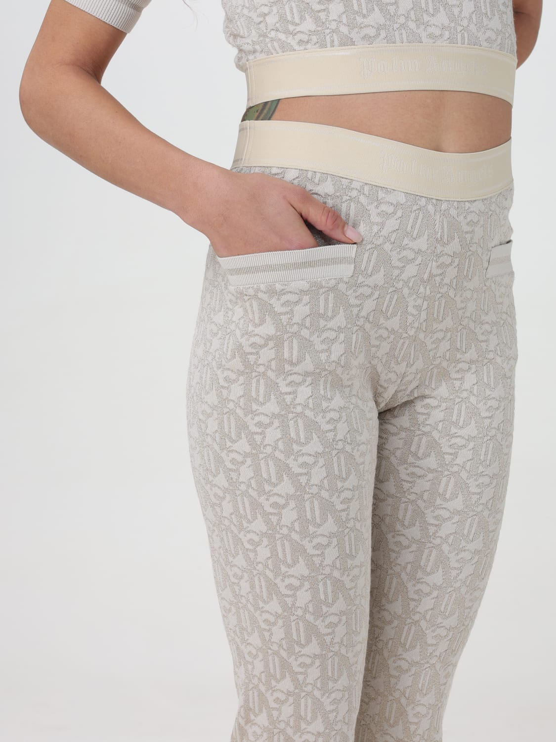 PALM ANGELS PANTS: Pants woman Palm Angels, Beige - Img 5