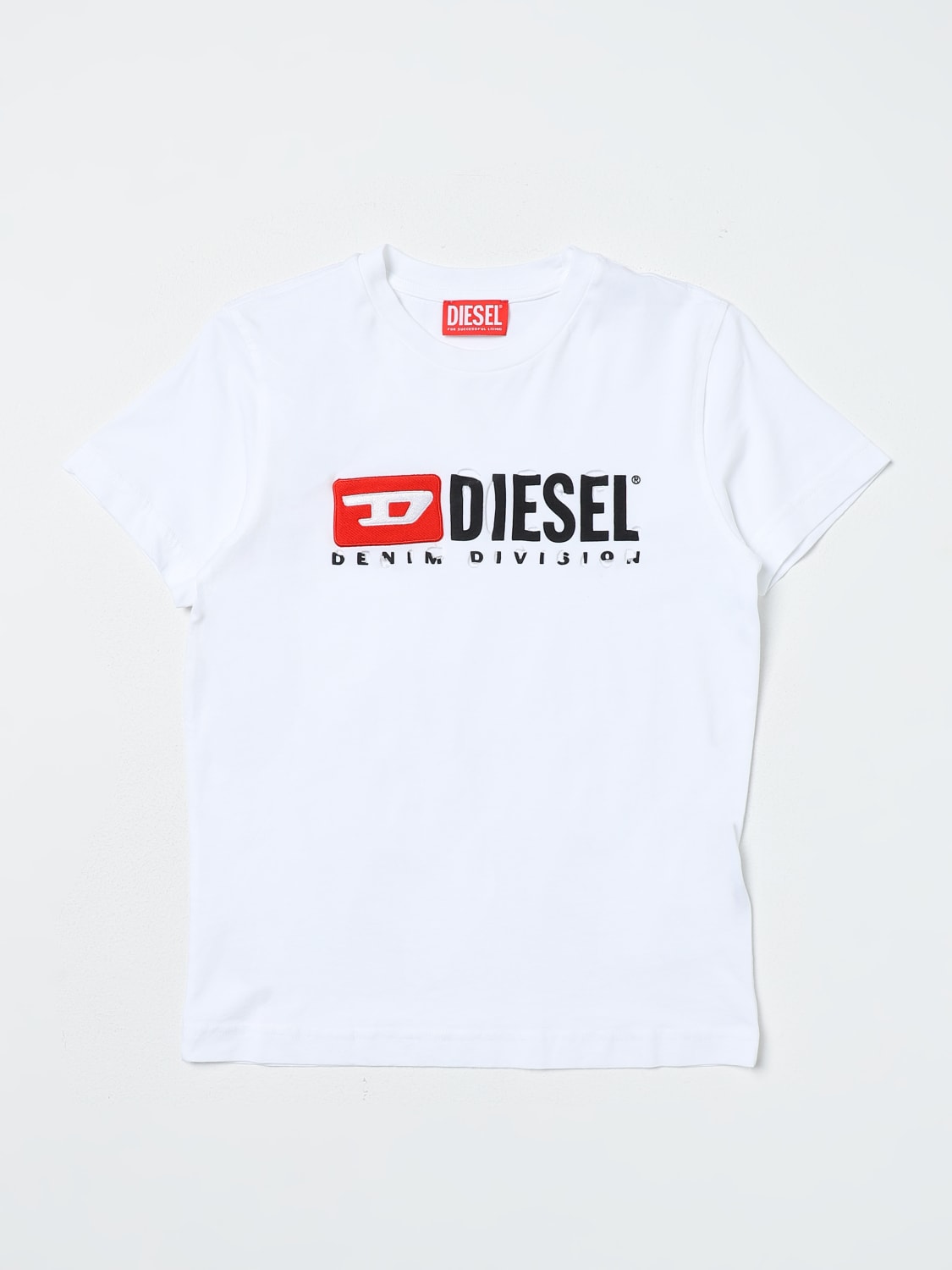 DIESEL T-SHIRT: T-shirt di cotone Diesel con logo, Bianco - Img 1