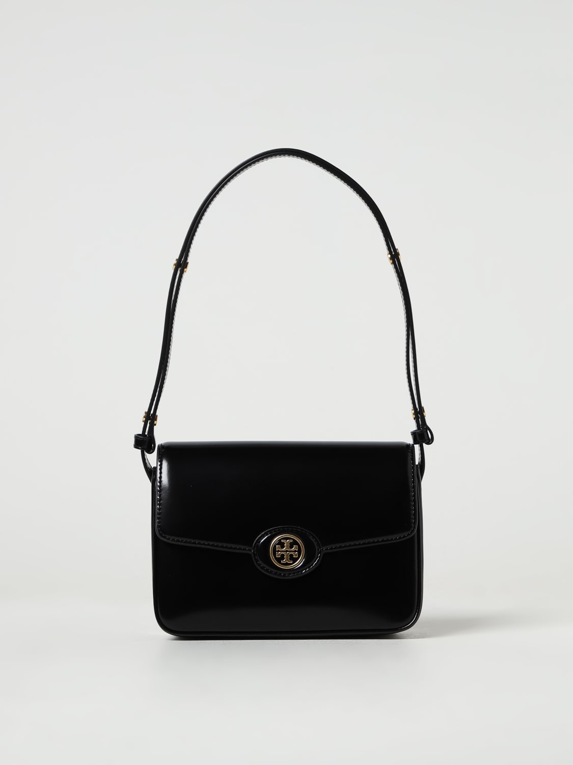 TORY BURCH BORSA MINI: Borsa Robinson Tory Burch in pelle spazzolata, Nero - Img 1