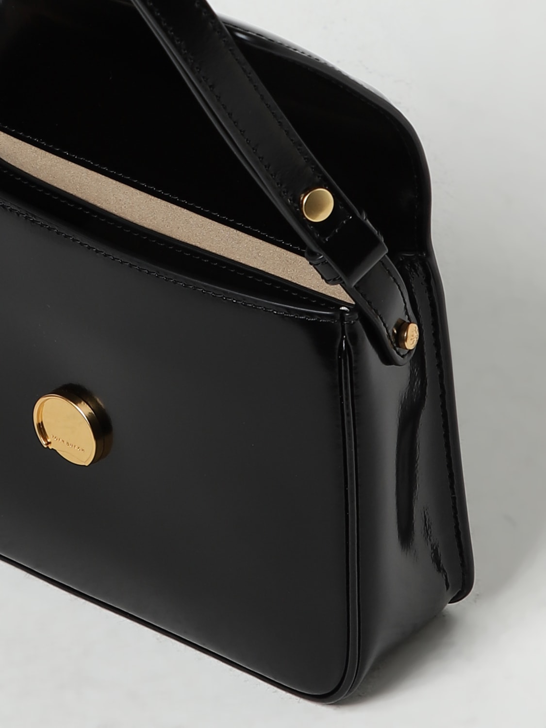 TORY BURCH BORSA MINI: Borsa Robinson Tory Burch in pelle spazzolata, Nero - Img 3