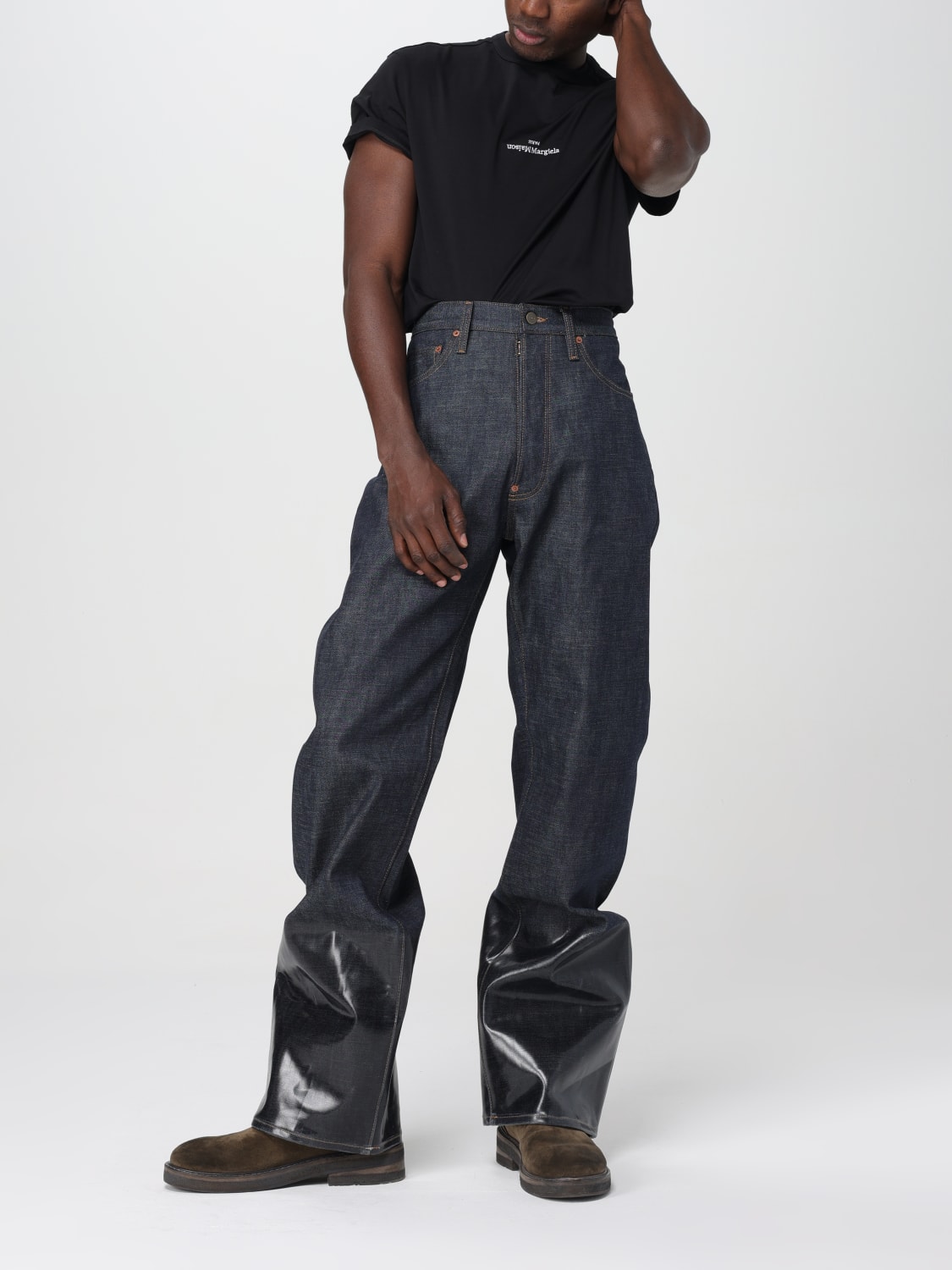 MAISON MARGIELA T-SHIRT: T-shirt basic Maison Margiela con mini logo, Nero - Img 2