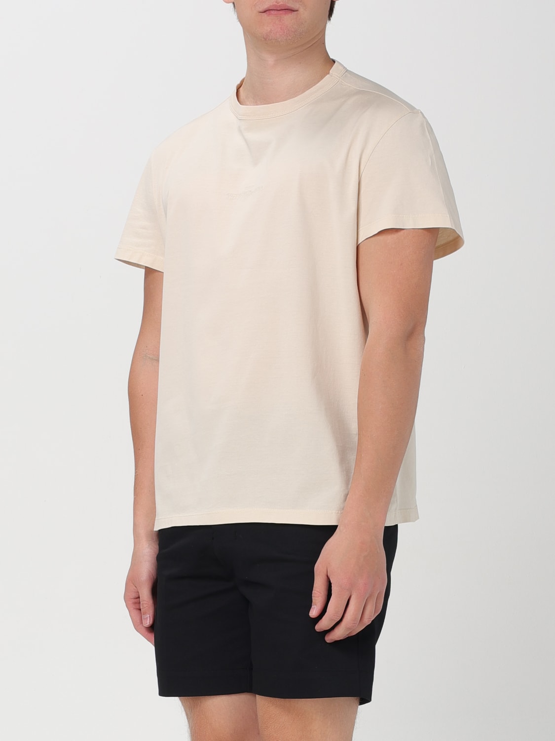 MAISON MARGIELA: T-shirt basic con mini logo - Beige | T