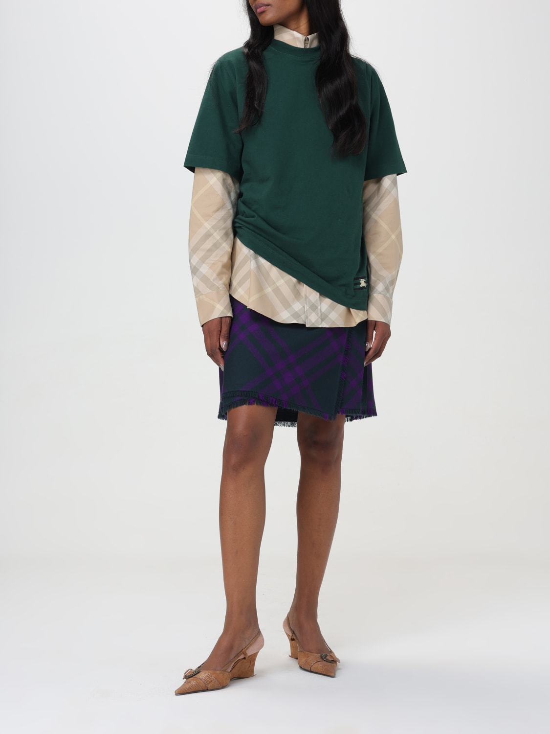 Tシャツ・カットソー Burberry SS24 SHIRT (8083594 B8686 FLAX IP CHECK) Burberry Outlet: Shirt woman - Beige | Burberry shirt
