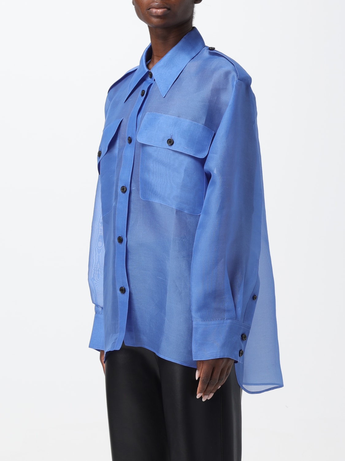 KHAITE CAMISA: Falda mujer Khaite, Azul Oscuro - Img 4