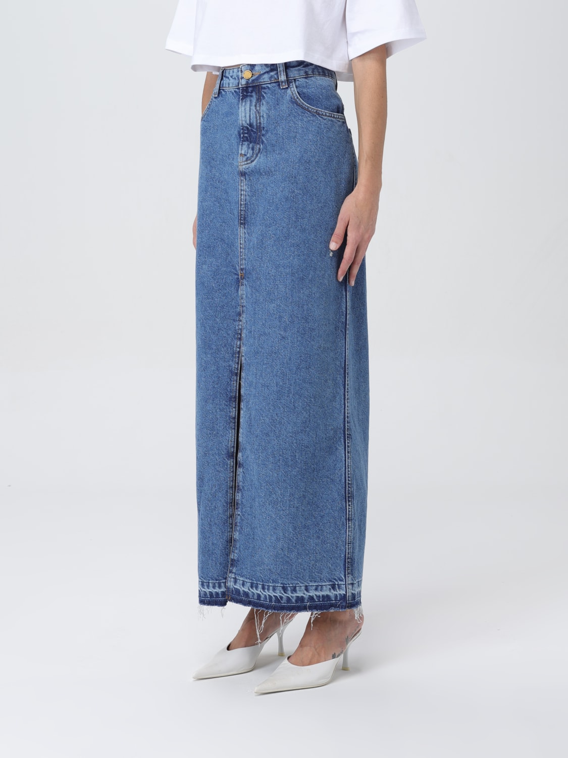 PHILOSOPHY DI LORENZO SERAFINI GONNA: Gonna Philosophy Di Lorenzo Serafini in denim , Blue - Img 4