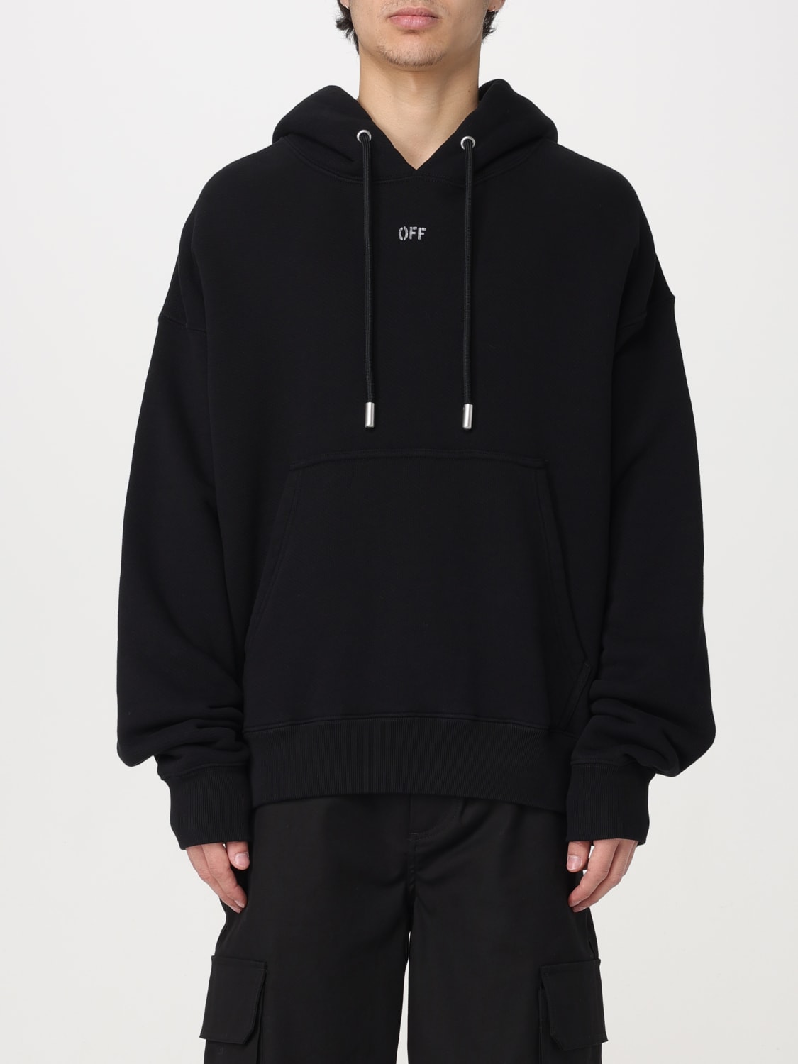 Off White Outlet Sweatshirt men Black Off White sweatshirt OMBB085C99FLE010 online at GIGLIO.COM