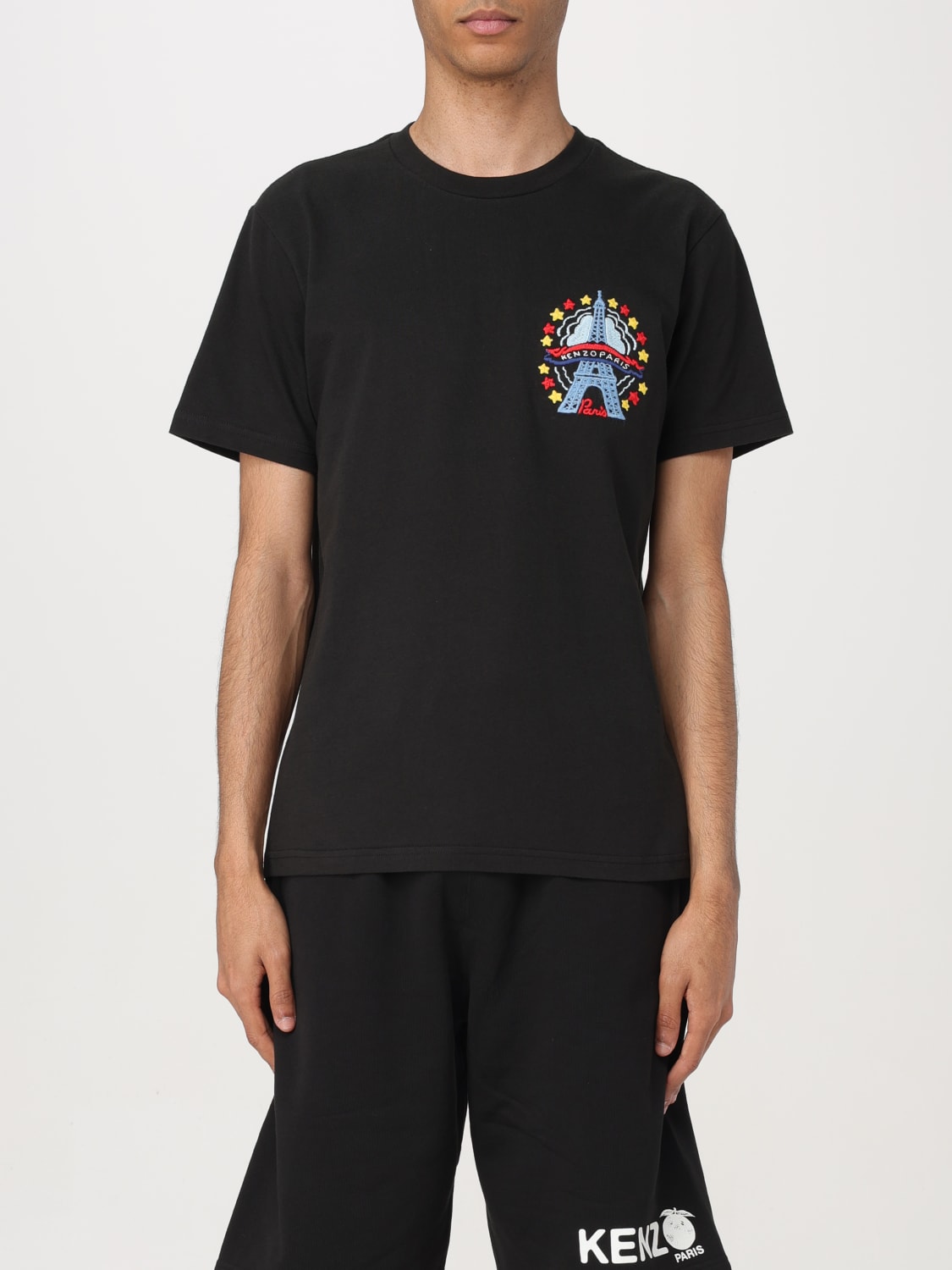 KENZO T-SHIRT: T-shirt Kenzo in cotone con stampa logo, Nero - Img 1