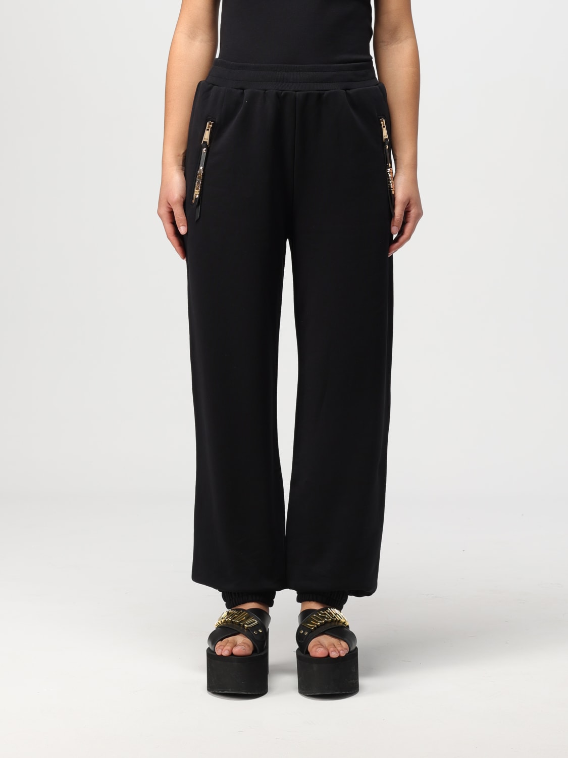 パンツ MOSCHINO COUTURE Woman Pants Black 03100528 0555 Moschino Couture Outlet: Pants woman - Black | Moschino