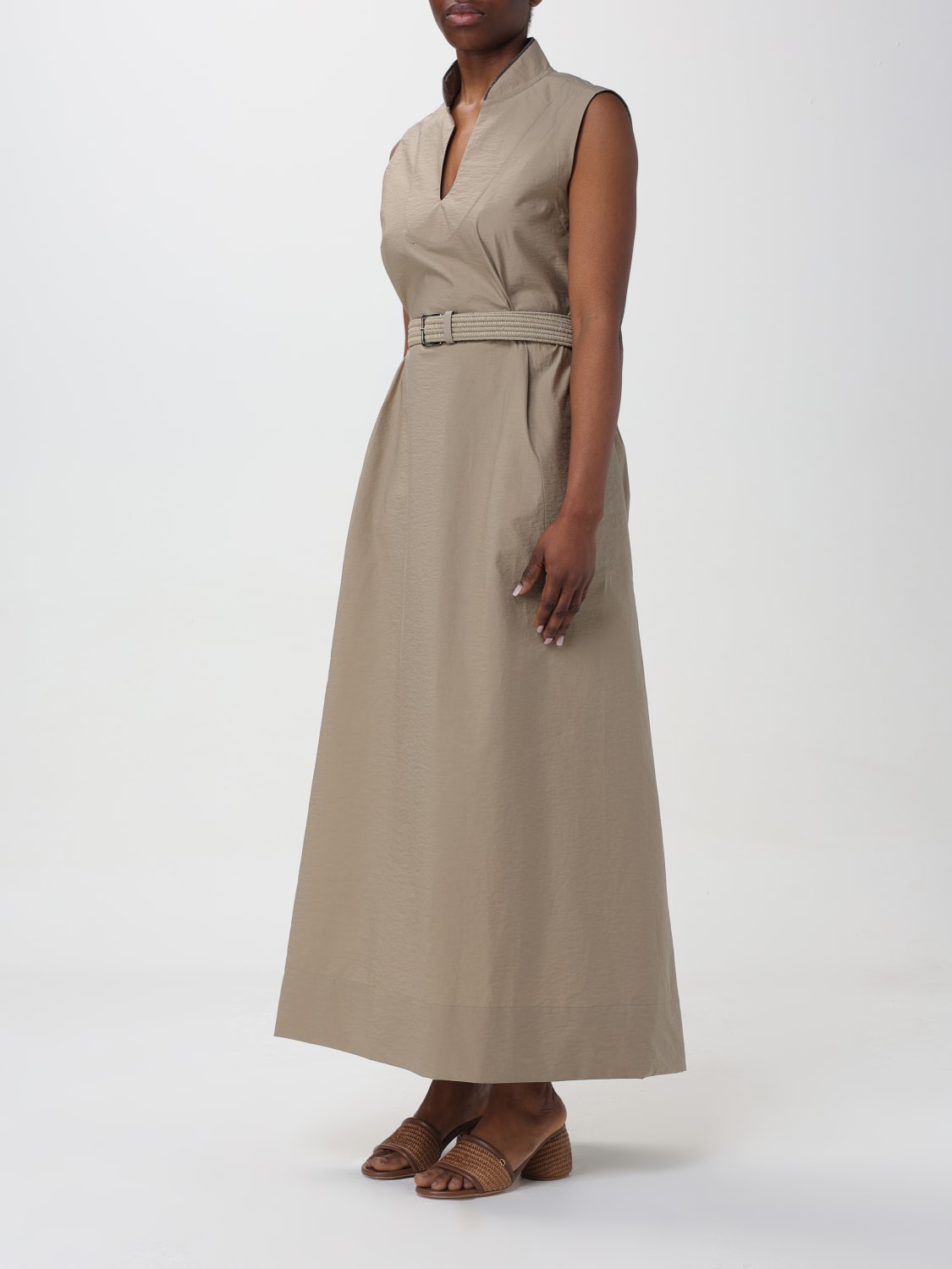 BRUNELLO CUCINELLI DRESS: Dress woman Brunello Cucinelli, Beige - Img 3