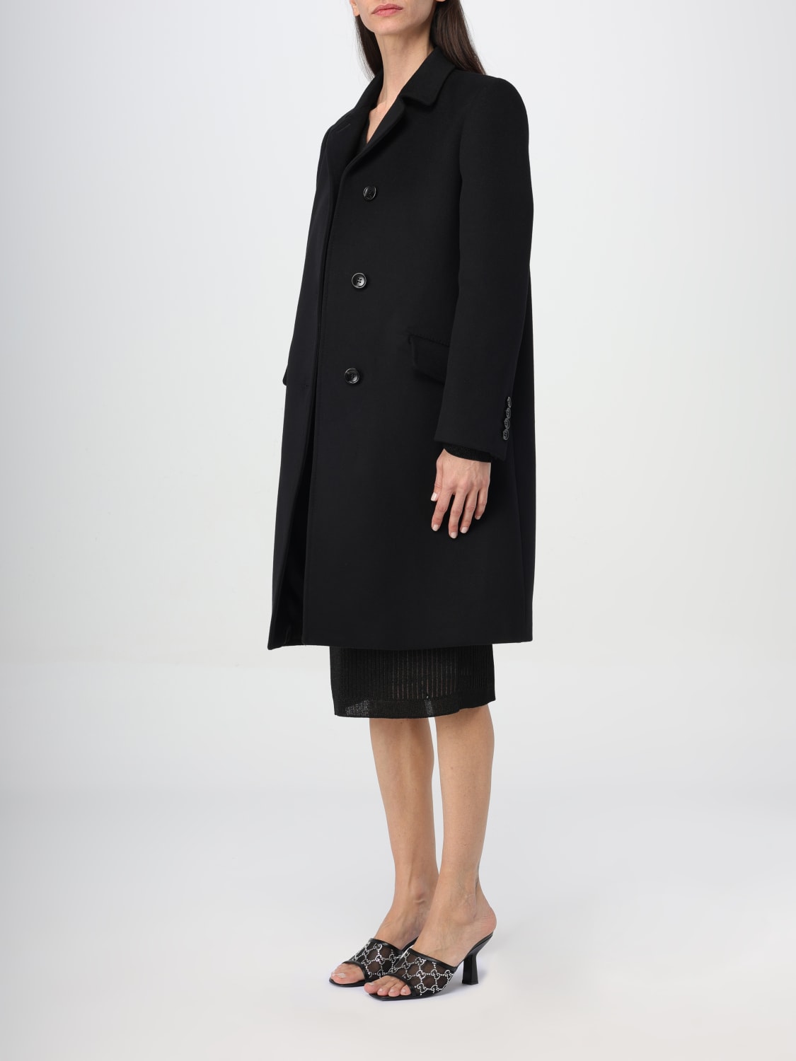 GUCCI Coat woman Black Gucci coat 770042ZHW03 online at GIGLIO.COM