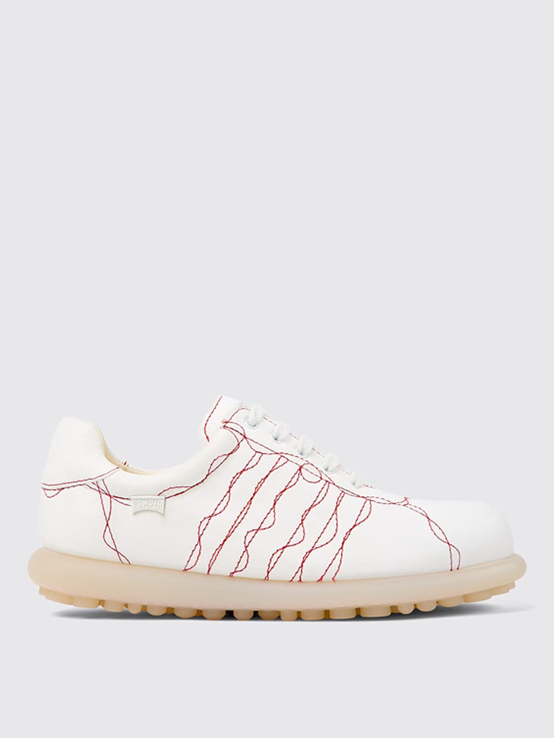 CAMPER SNEAKERS: Sneakers Twins Camper in pelle con cuciture , Bianco - Img 1