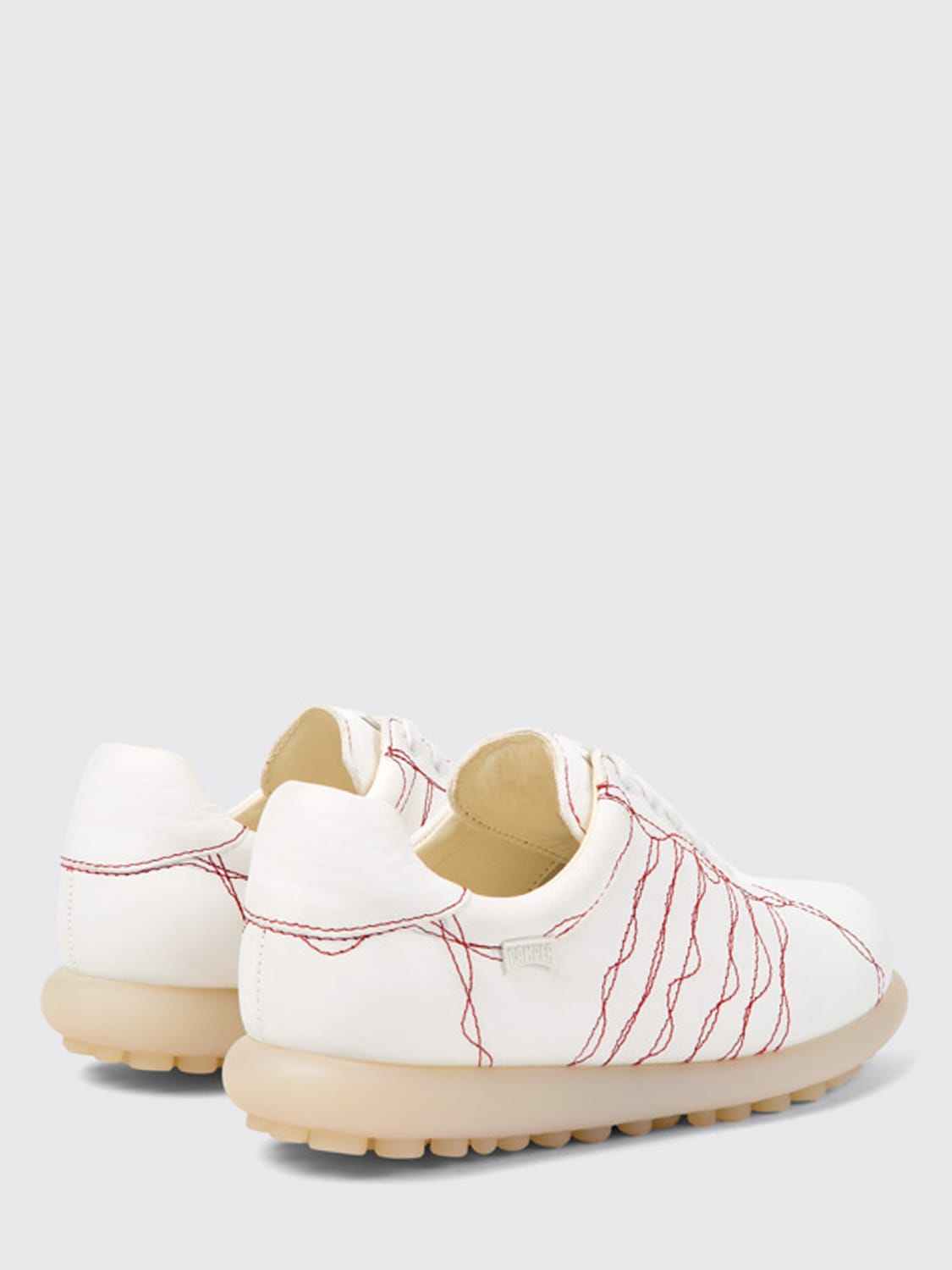 CAMPER SNEAKERS: Sneakers Twins Camper in pelle con cuciture , Bianco - Img 3