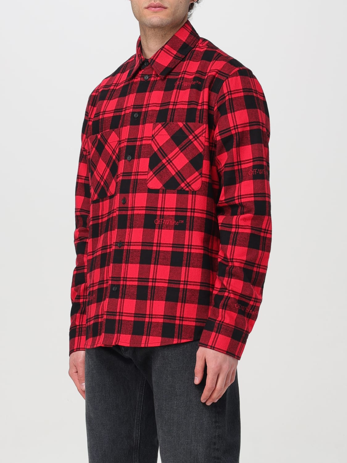 OFF-WHITE CAMISA: Camisa hombre Off-white, Rojo - Img 4