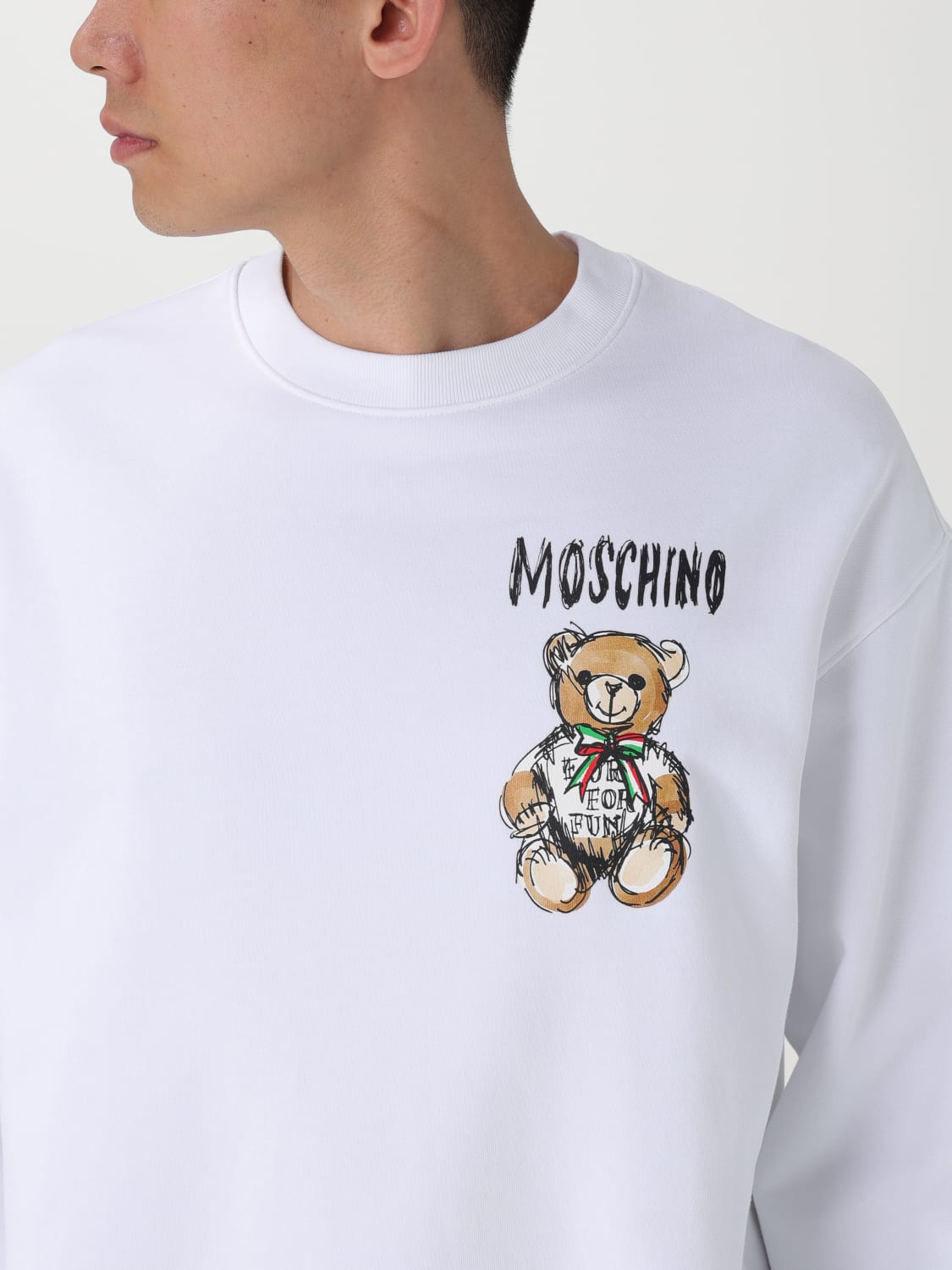 MOSCHINO COUTURE SUDADERA: Sudadera hombre Moschino Couture, Blanco - Img 3