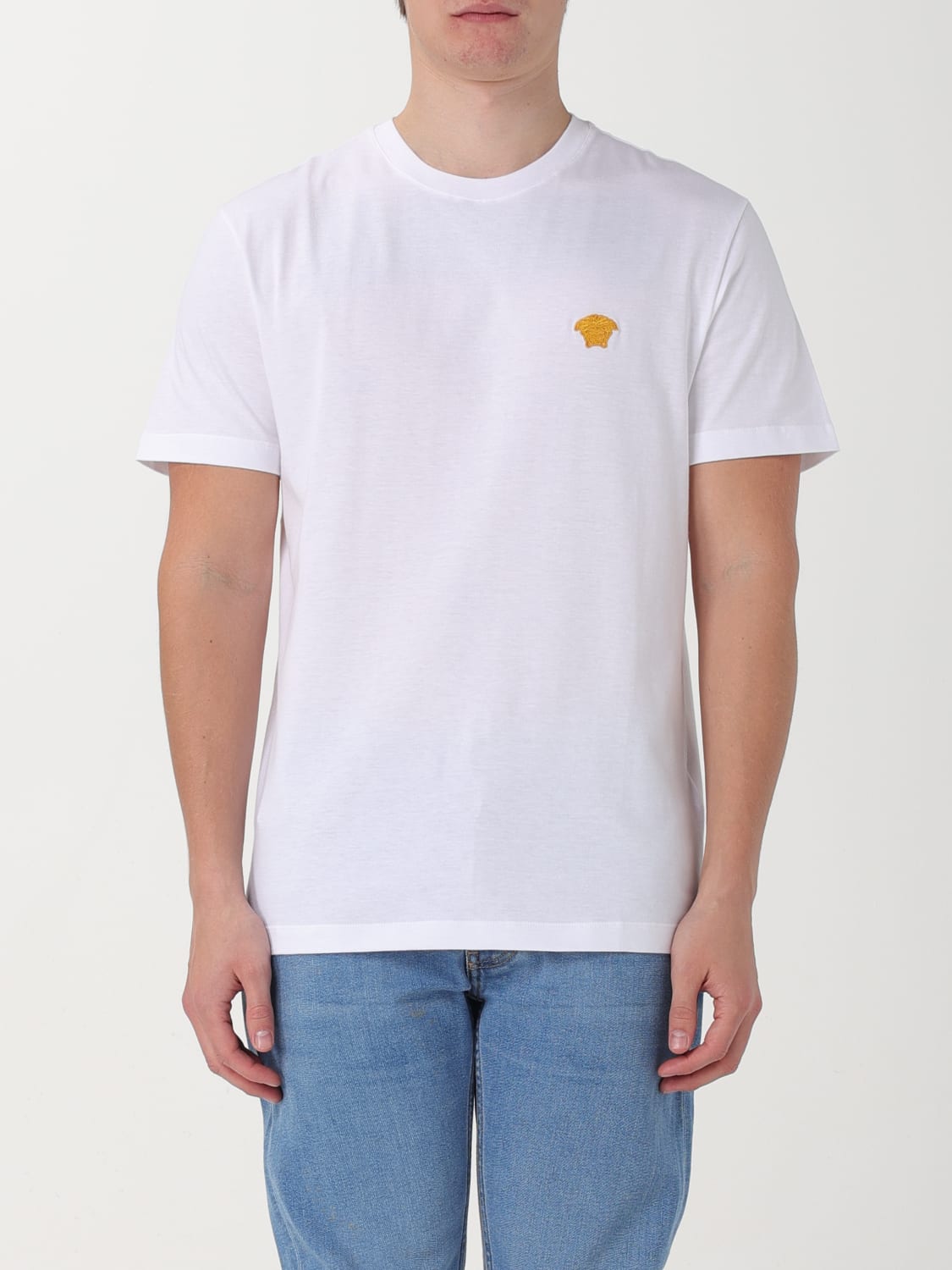 Mens white versace t shirt hotsell