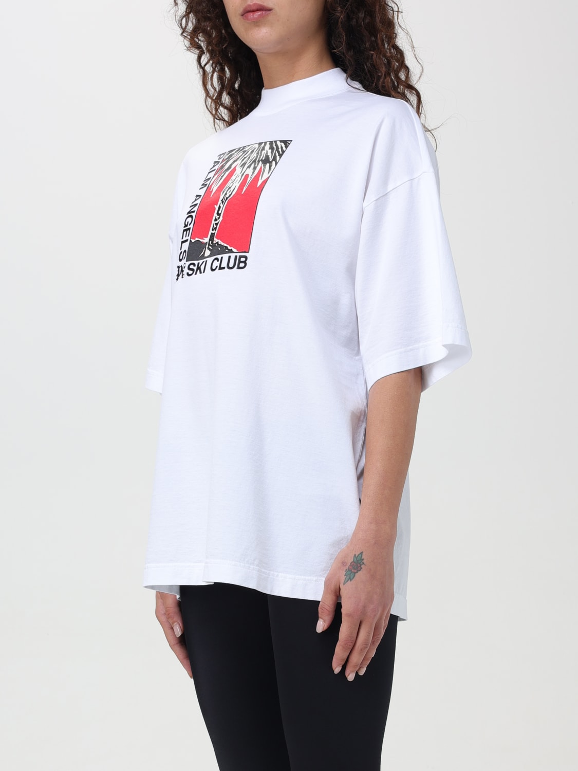 Tシャツ・カットソー PALM ANGELS Woman T-Shirt White PWAA017R24JER002 0110 Palm Angels Outlet: T-shirt woman - White | Palm Angels t