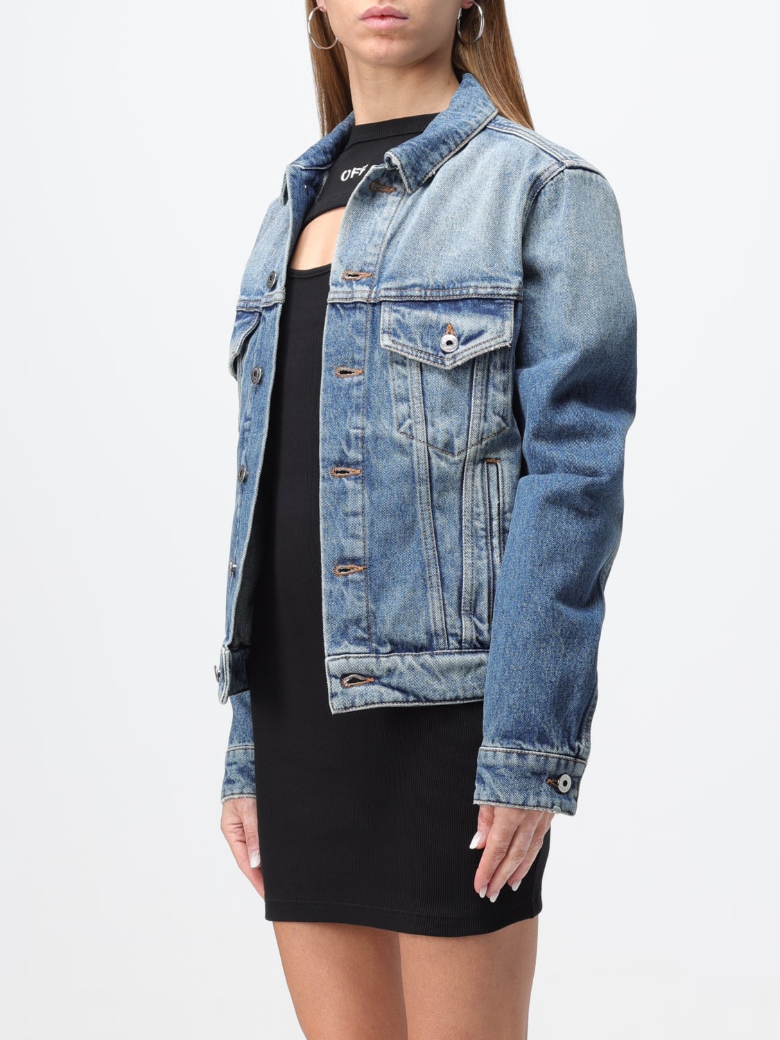 OFF-WHITE JACKET: Jacket woman Off-white, Blue - Img 4