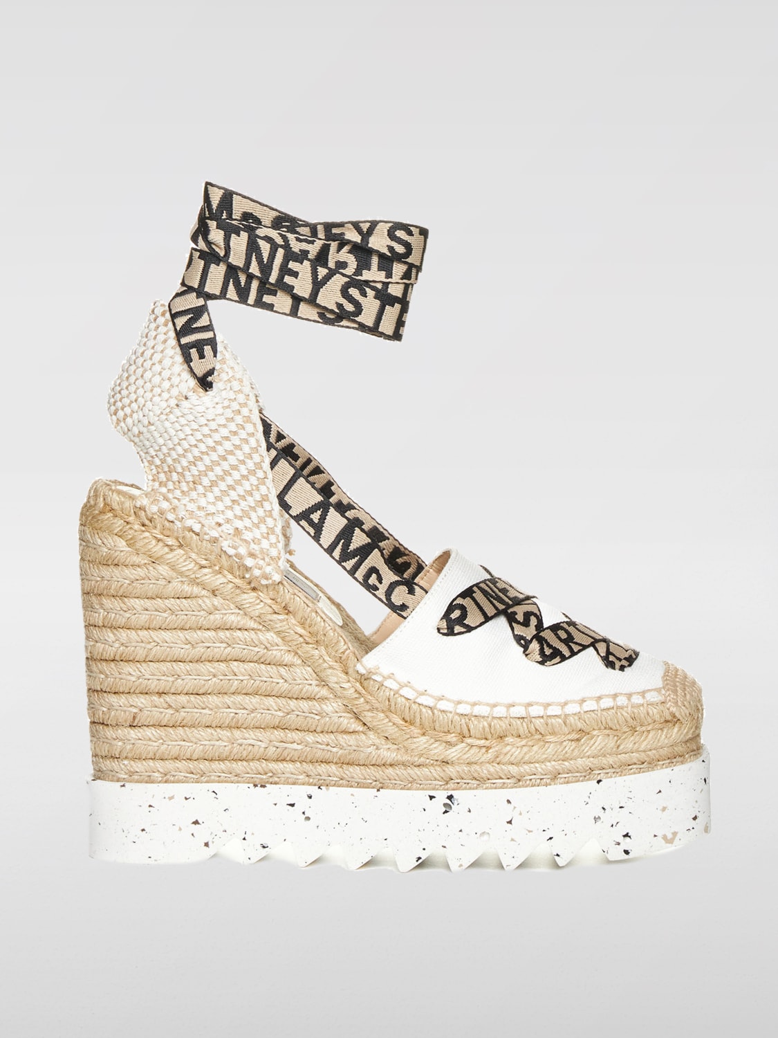STELLA MCCARTNEY ESPADRILLAS: Espadrillas con zeppa Gaia Stella McCartney in canvas organico, Rosa - Img 1