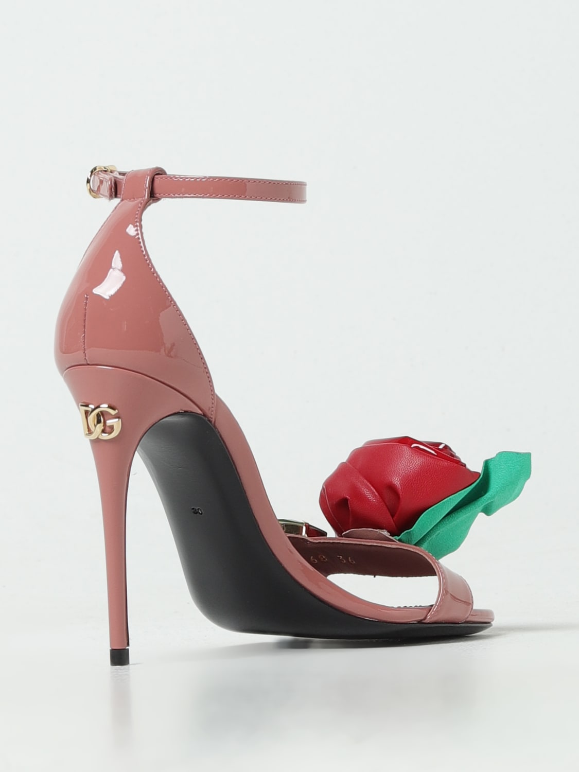 Dolce&Gabbana ピンク パフスリッパ ゴールドヒール DOLCE&GABBANA ドルガバ ハイブランド ヒール サンダル シューズ