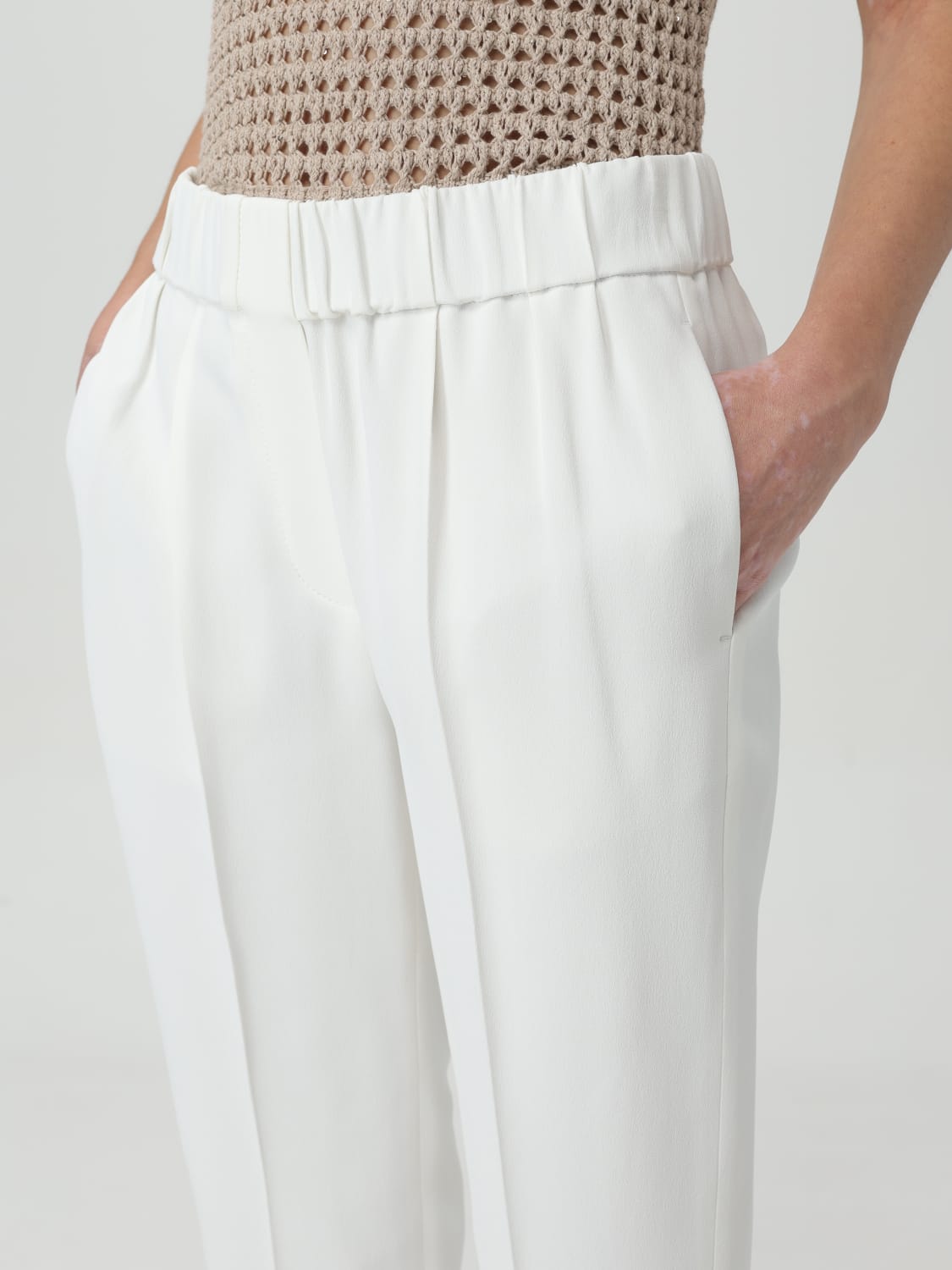 パンツ BRUNELLO CUCINELLI PANTS (MA029P1673 C600) BRUNELLO CUCINELLI: Pants woman - Natural | Brunello